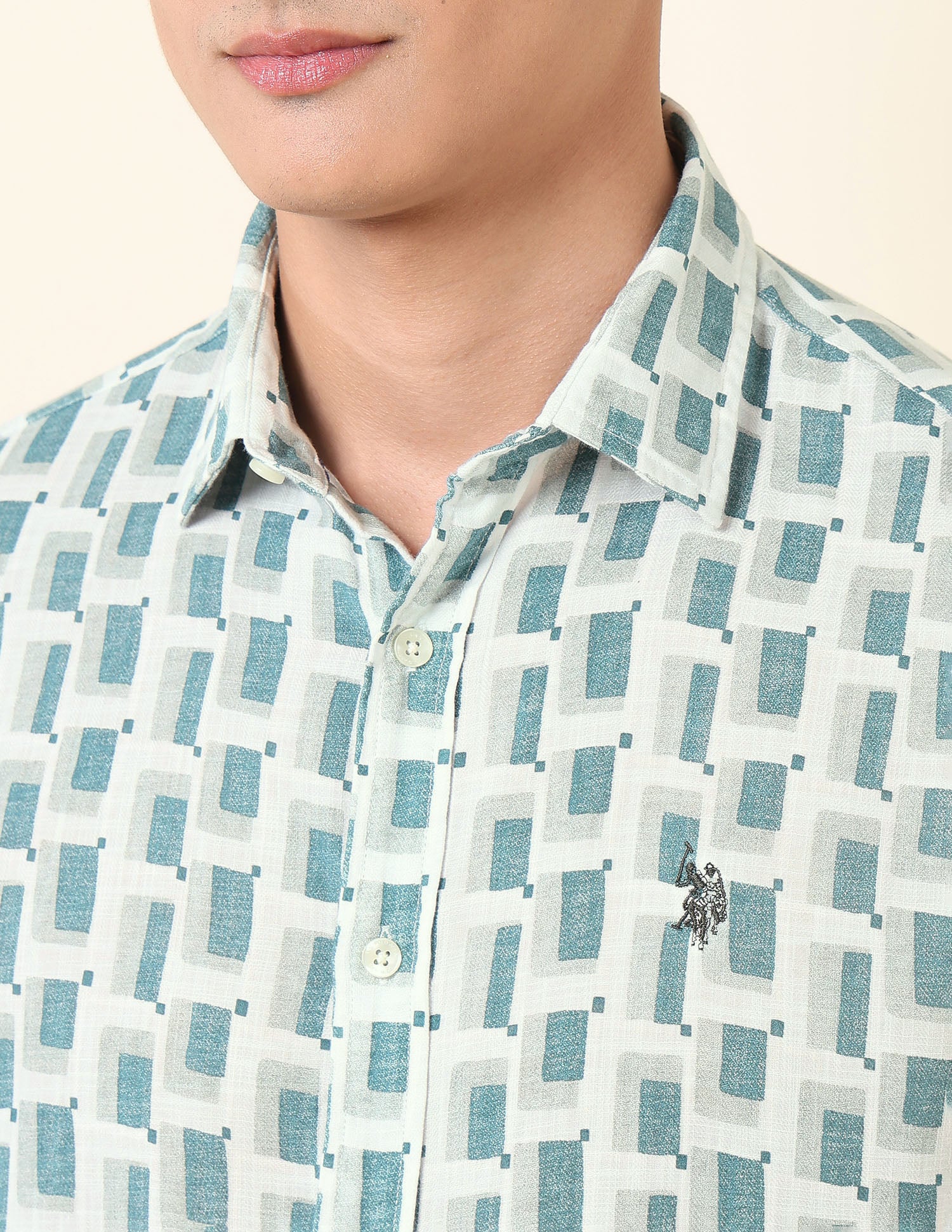 Geometric Printed Pure Cotton Shirt - Image 7