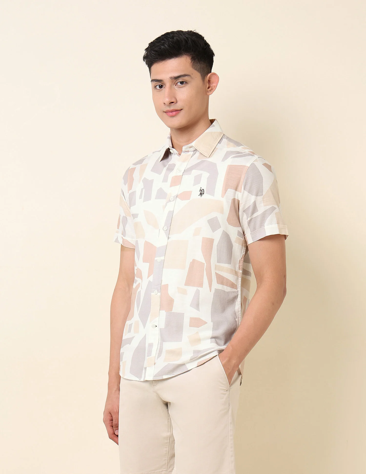 Geometric Printed Pure Cotton Shirt - Image 4