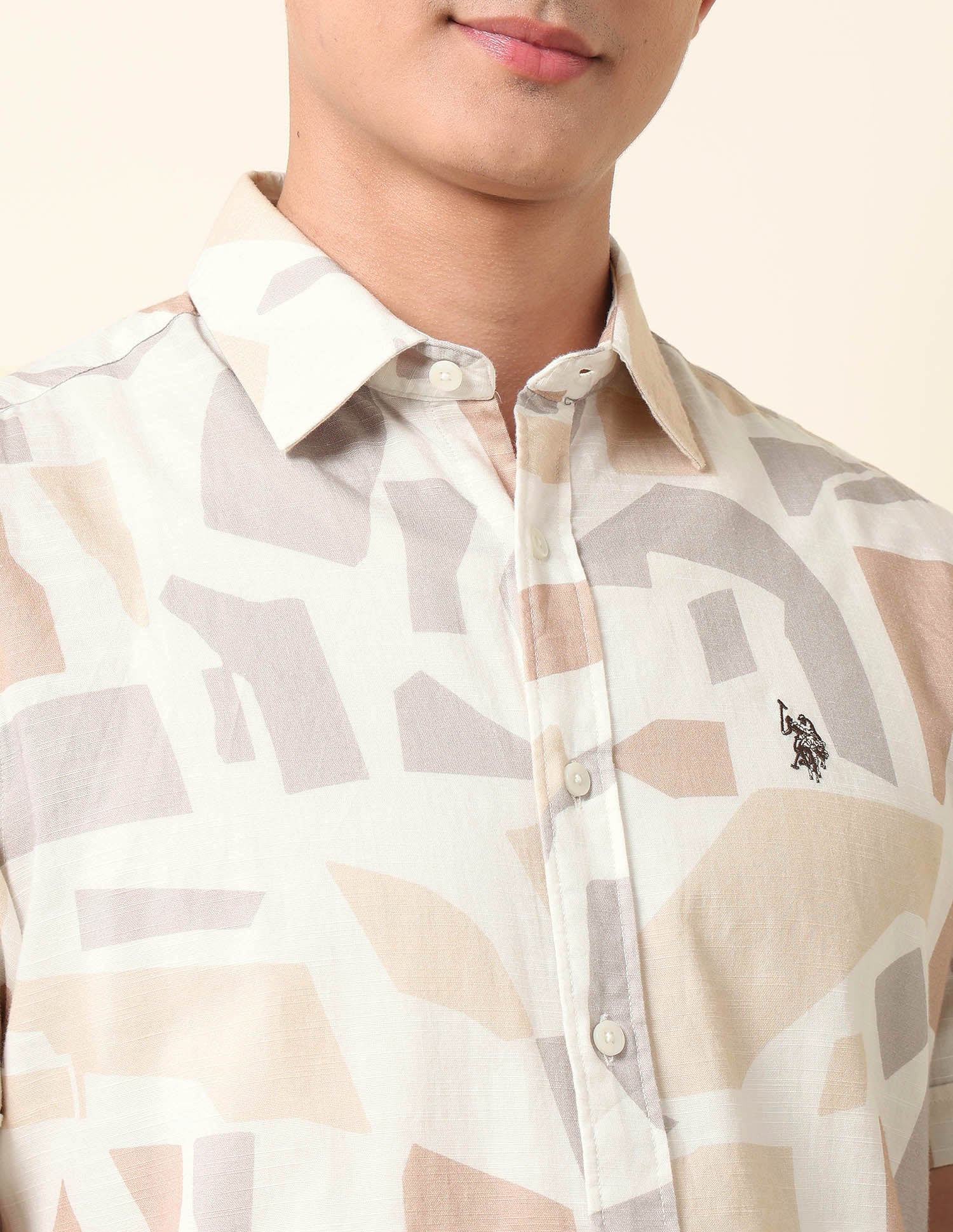 Geometric Printed Pure Cotton Shirt - Image 7