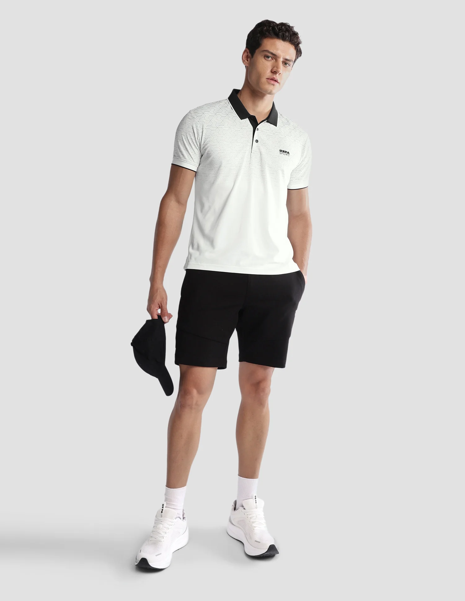 Geometric Printed Regular Fit Active Polo Shirt - Image 3
