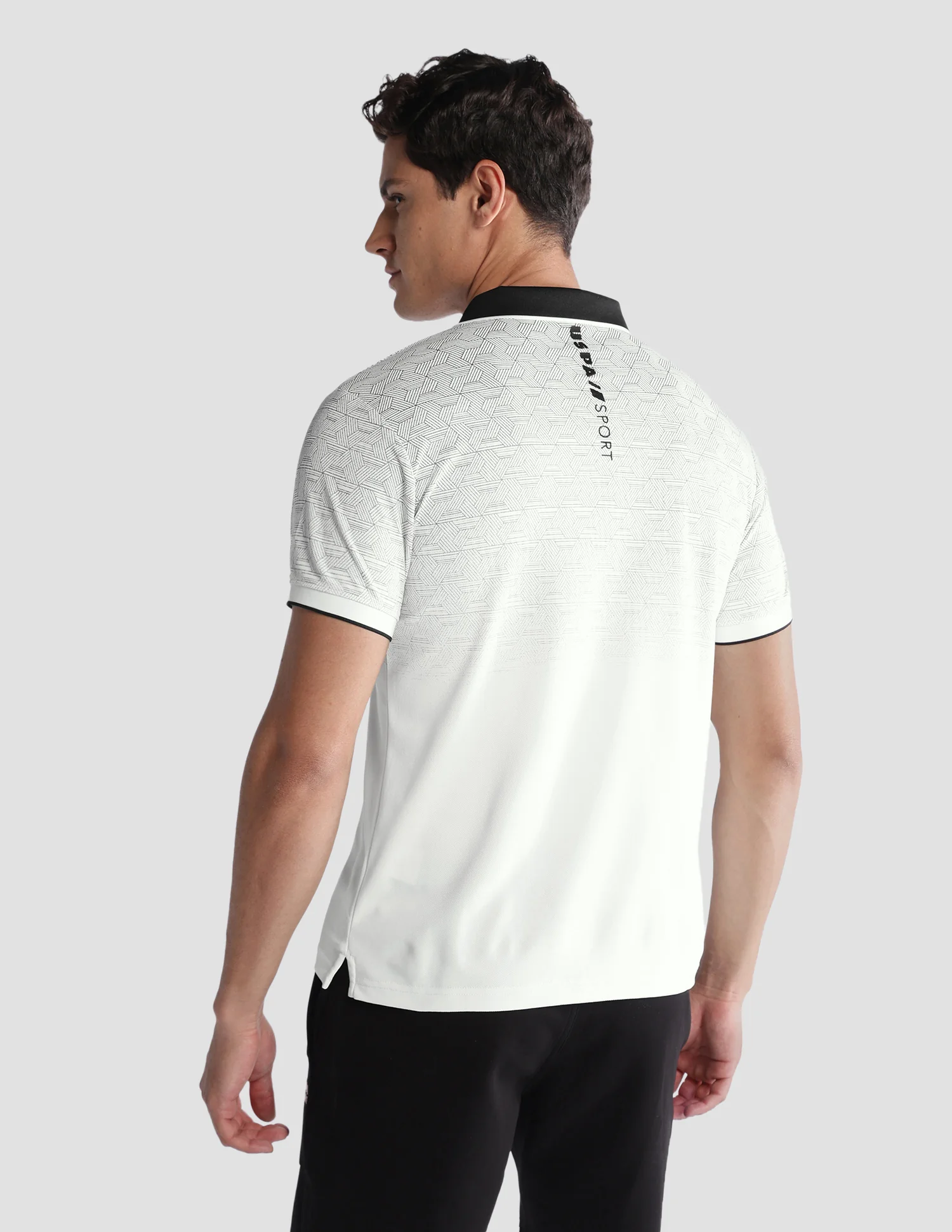 Geometric Printed Regular Fit Active Polo Shirt - Image 5
