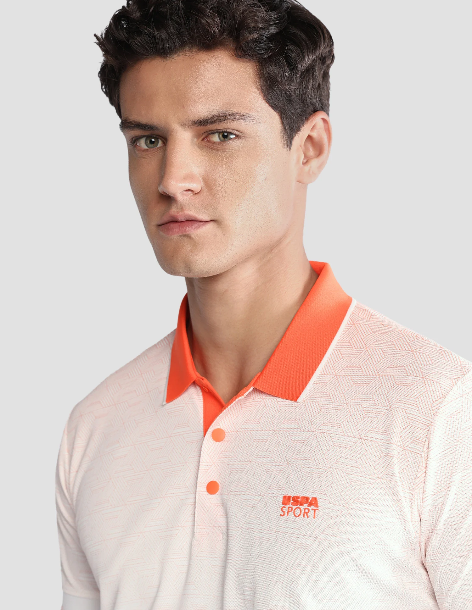 Geometric Printed Regular Fit Active Polo Shirt - Image 7