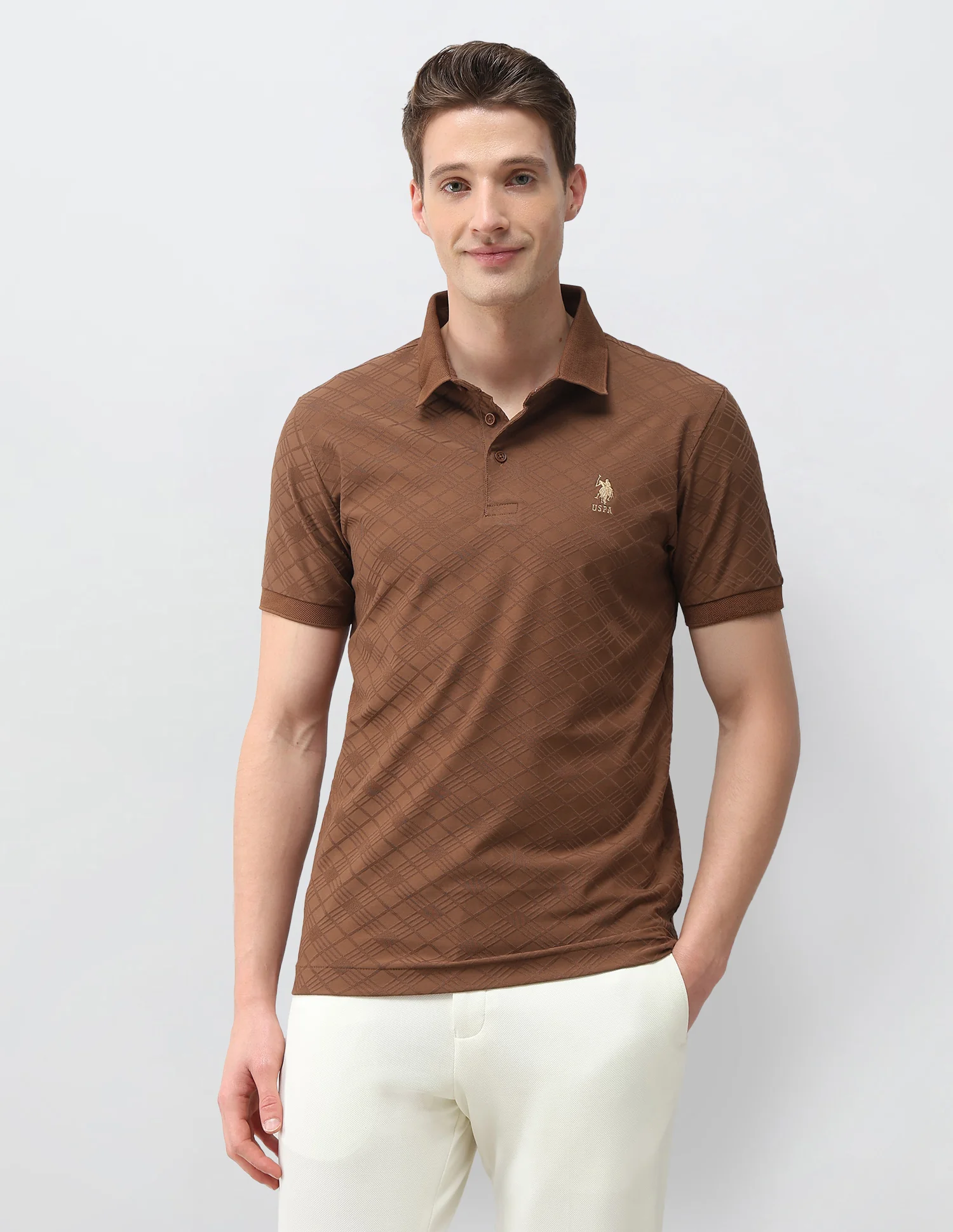 Geometric Printed Slim Fit Polo Shirt - Image 6