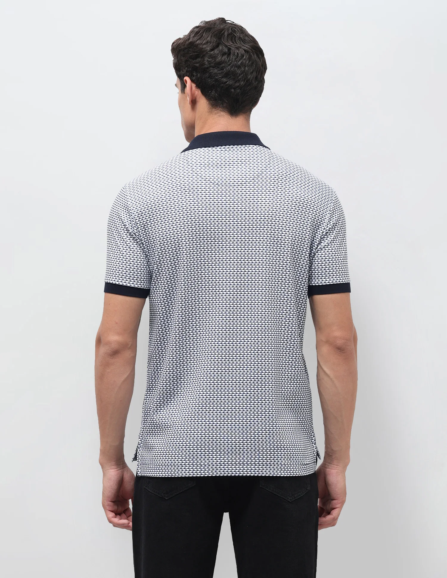 Geometric Printed Slim Fit Polo Shirt - Image 5