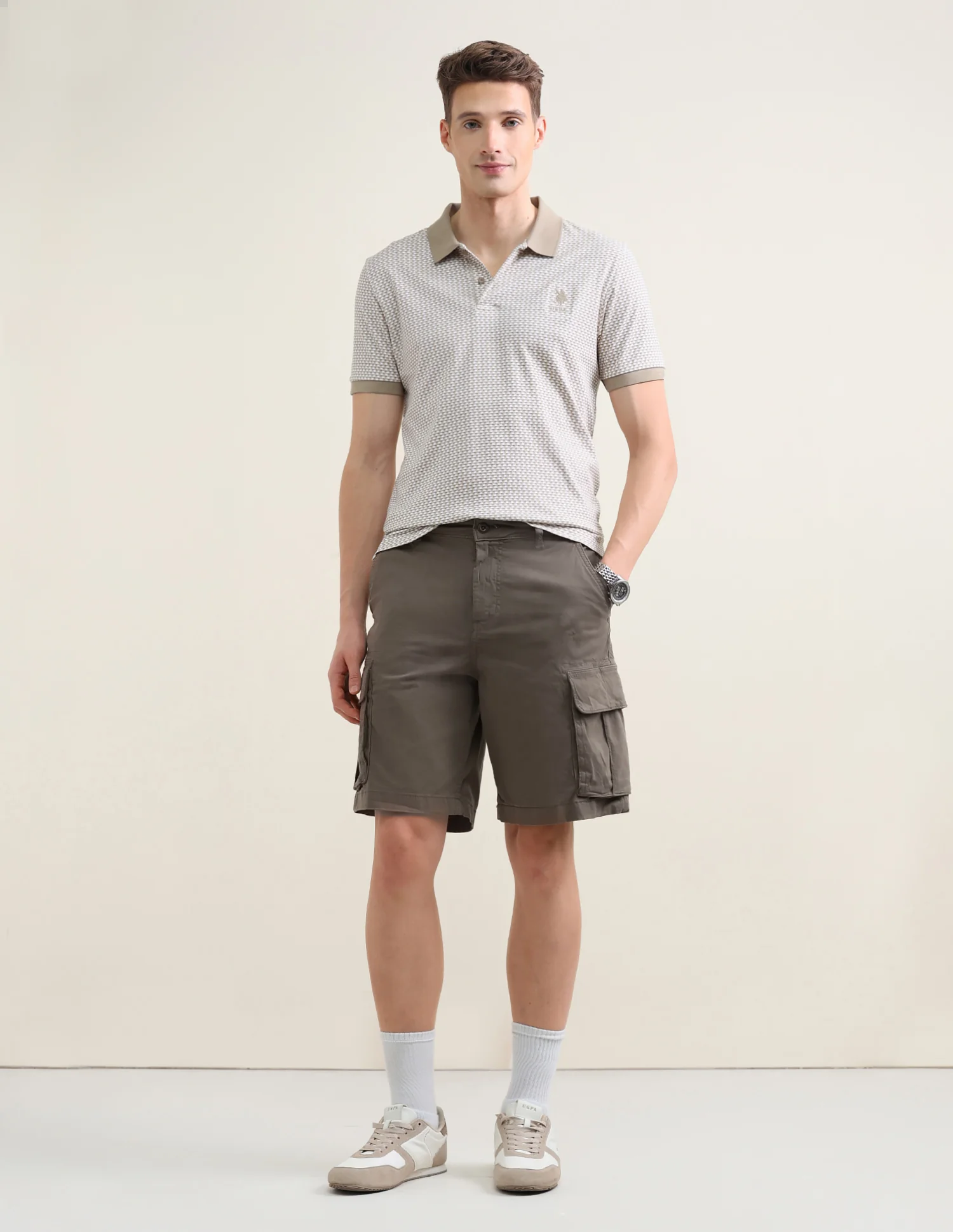 Geometric Printed Slim Fit Polo Shirt - Image 3