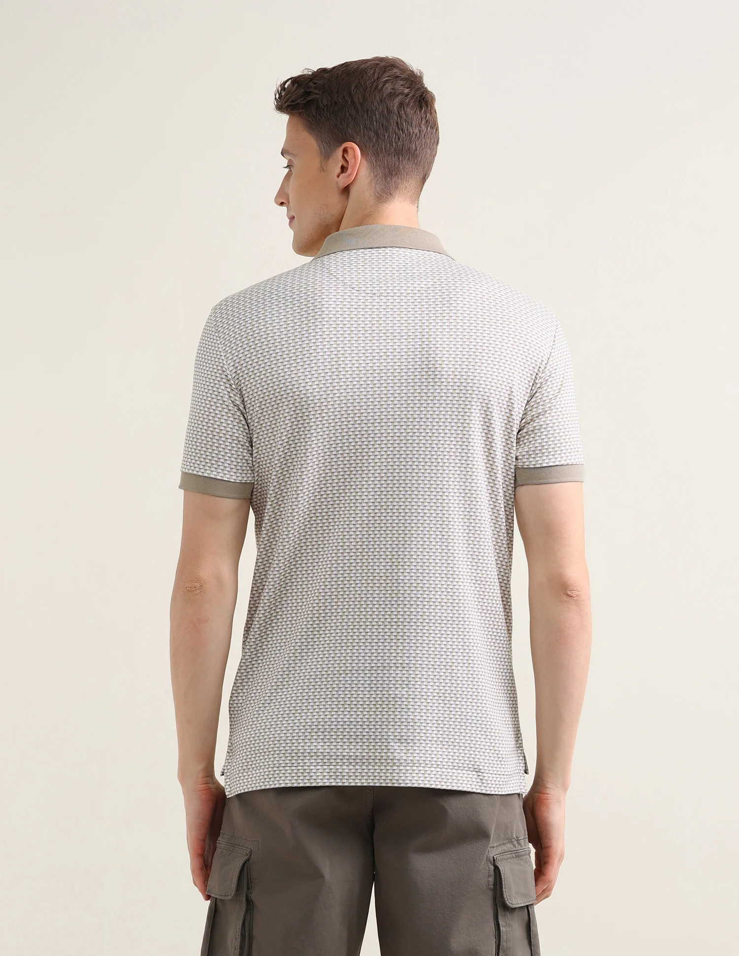 Geometric Printed Slim Fit Polo Shirt - Image 5