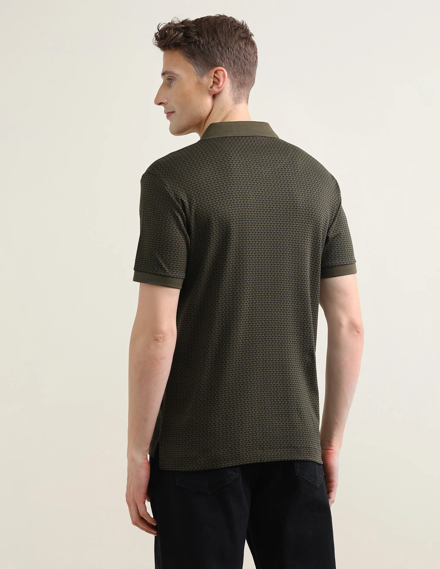 Geometric Printed Slim Fit Polo Shirt - Image 5