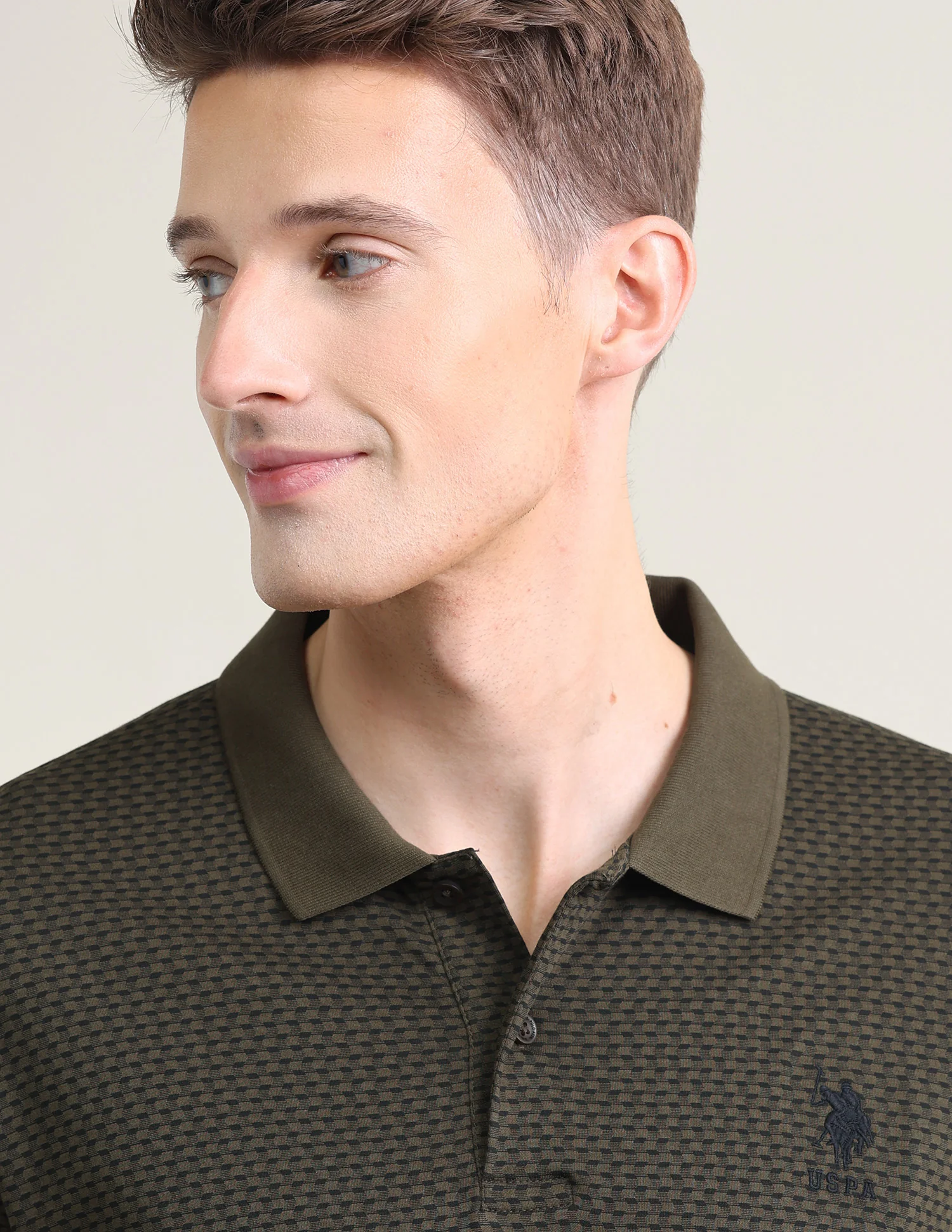 Geometric Printed Slim Fit Polo Shirt - Image 7