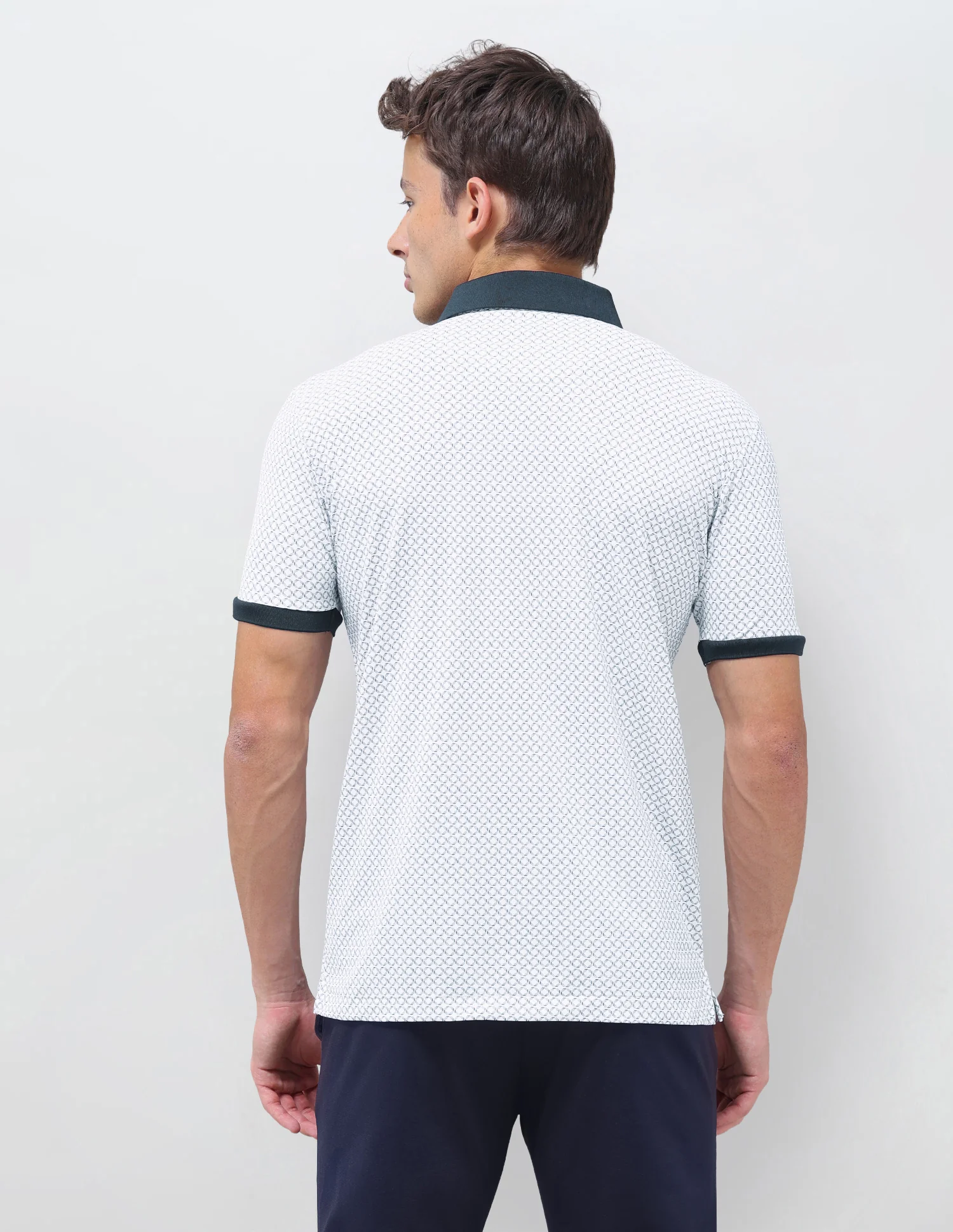 Geometric Printed Slim Fit Polo Shirt - Image 5