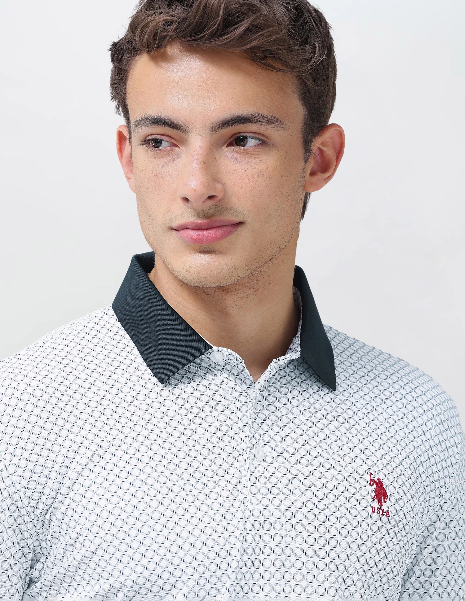 Geometric Printed Slim Fit Polo Shirt - Image 7