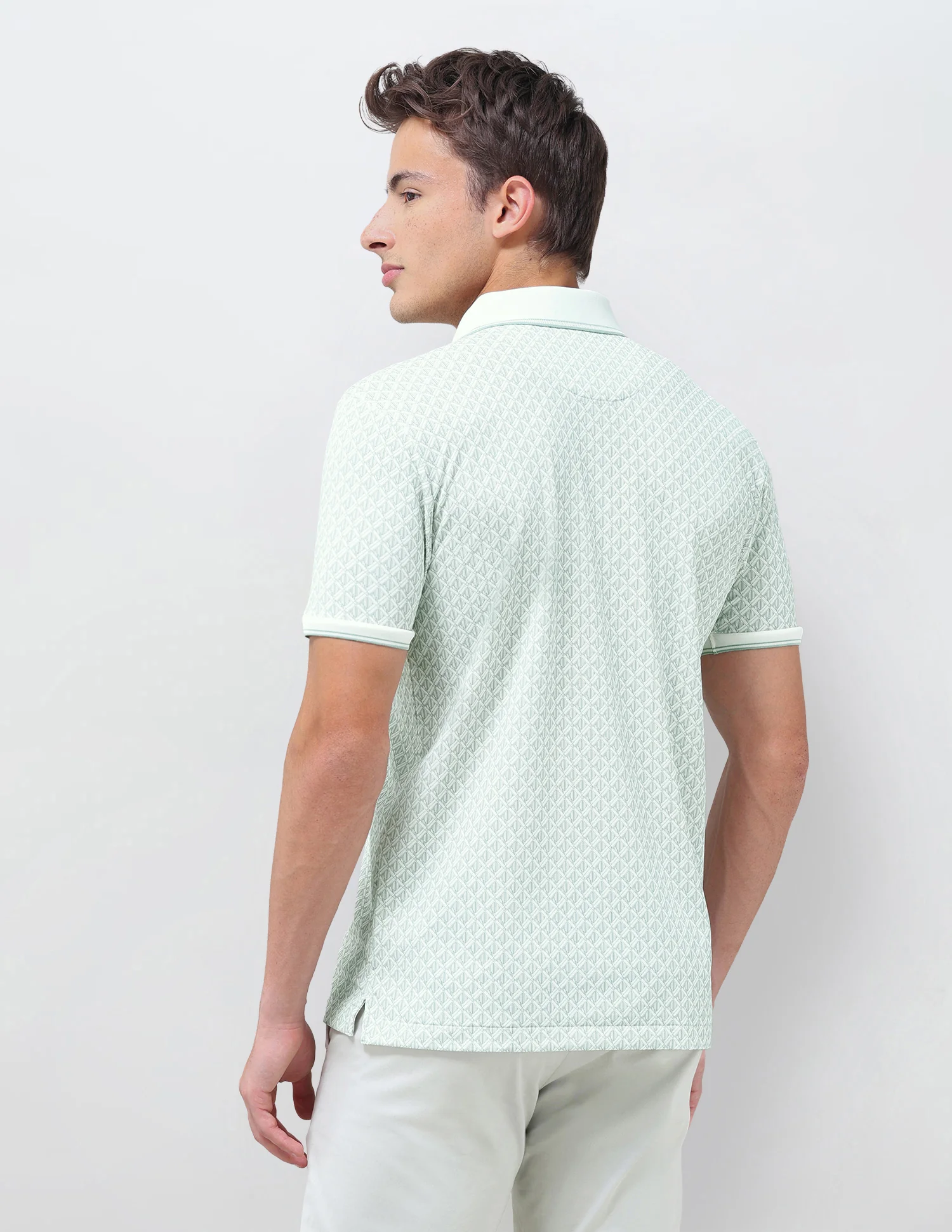 Geometric Printed Slim Fit Polo Shirt - Image 5