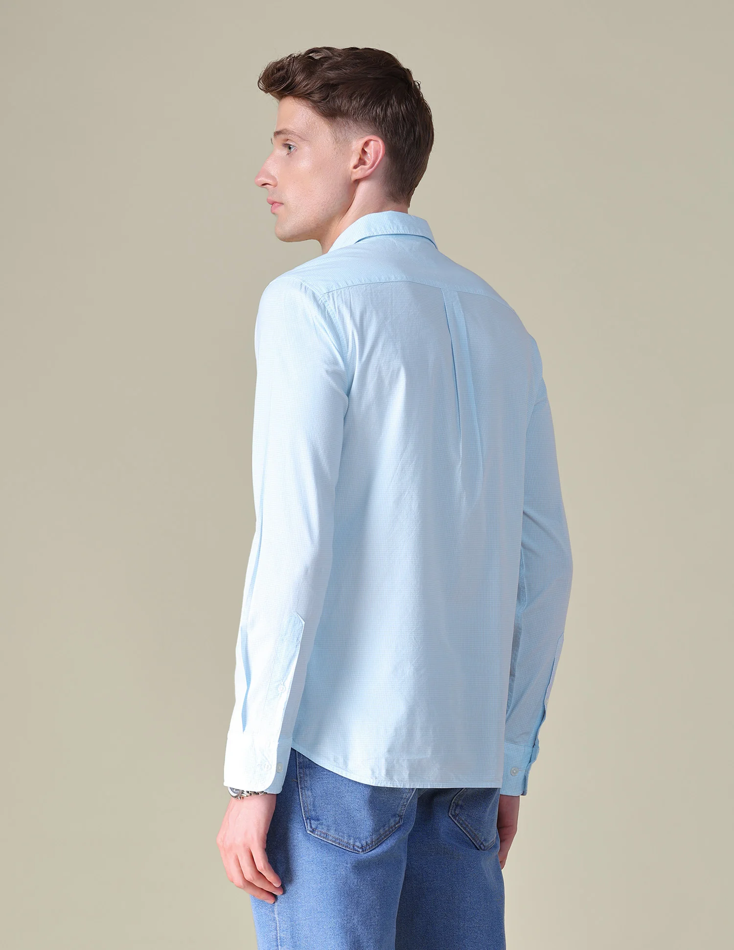 Gingham Checked Tailored Fit Shirt - Image 5