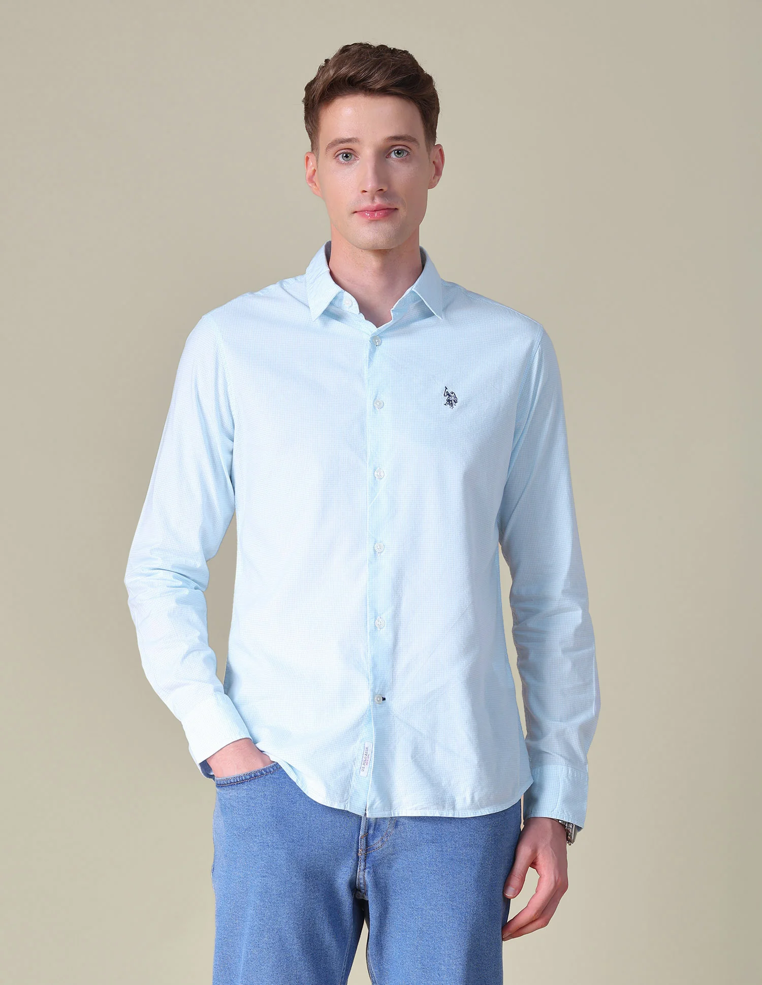 Gingham Checked Tailored Fit Shirt - Image 6