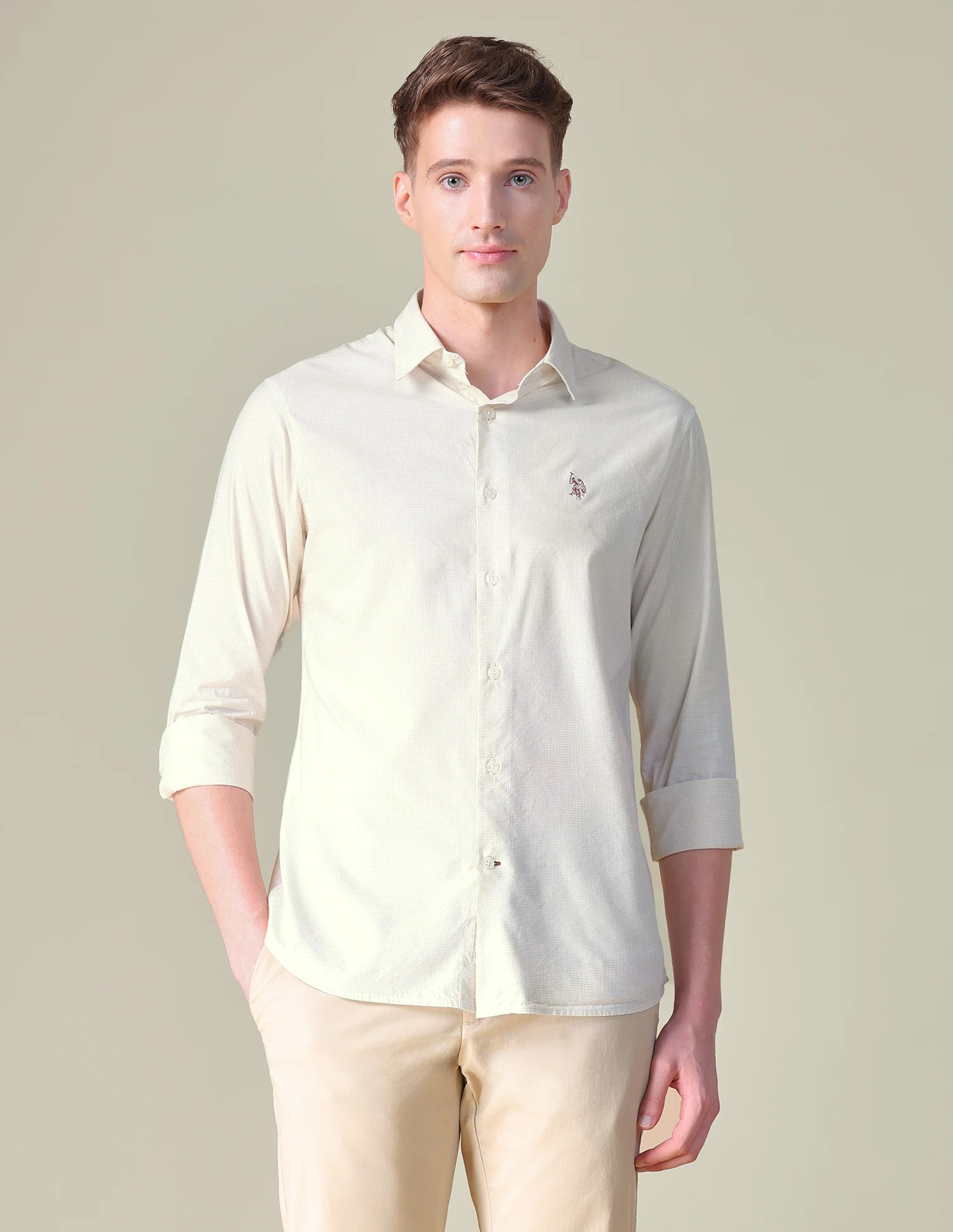 Gingham Checked Tailored Fit Shirt - Image 6