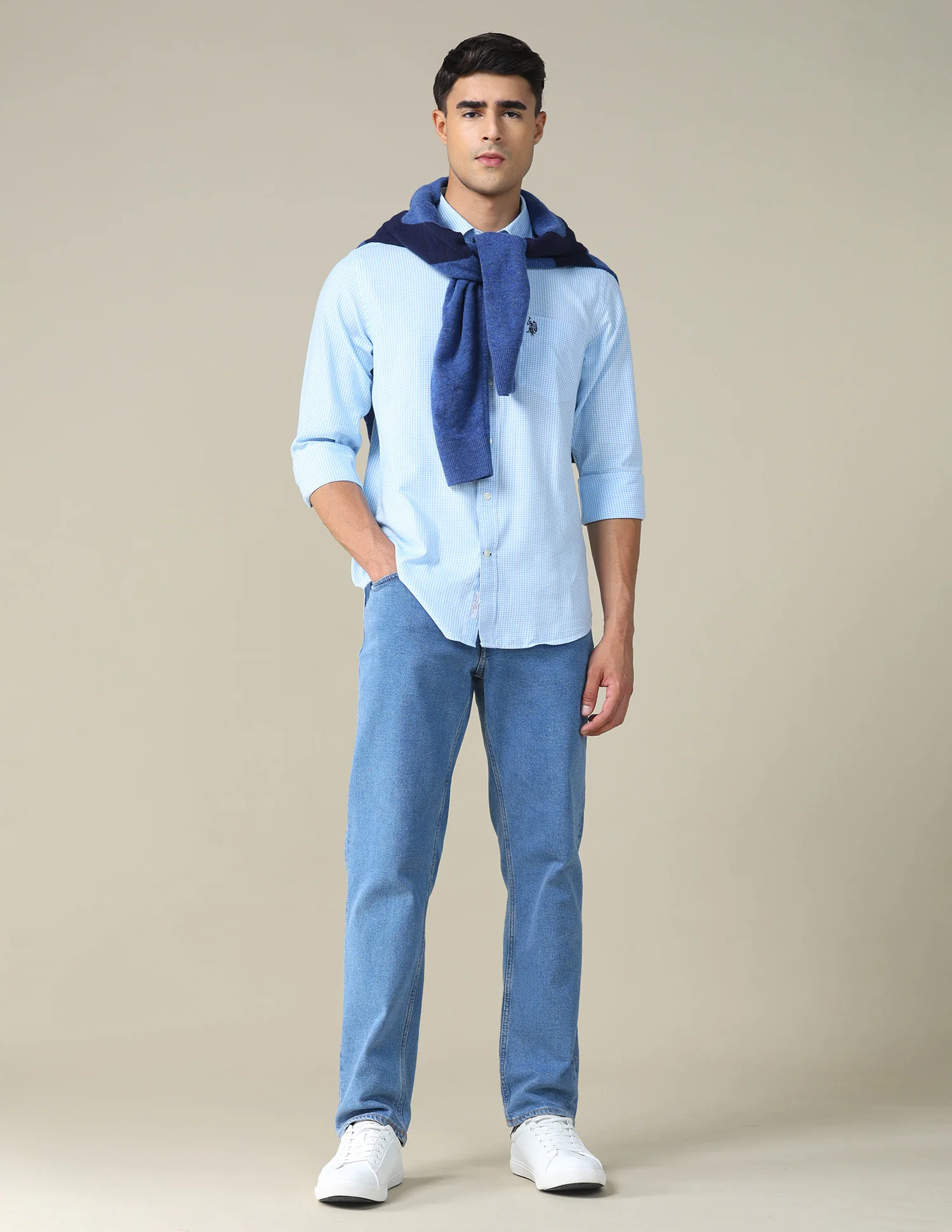 Gingham Checked Tailored Fit Shirt - Image 3