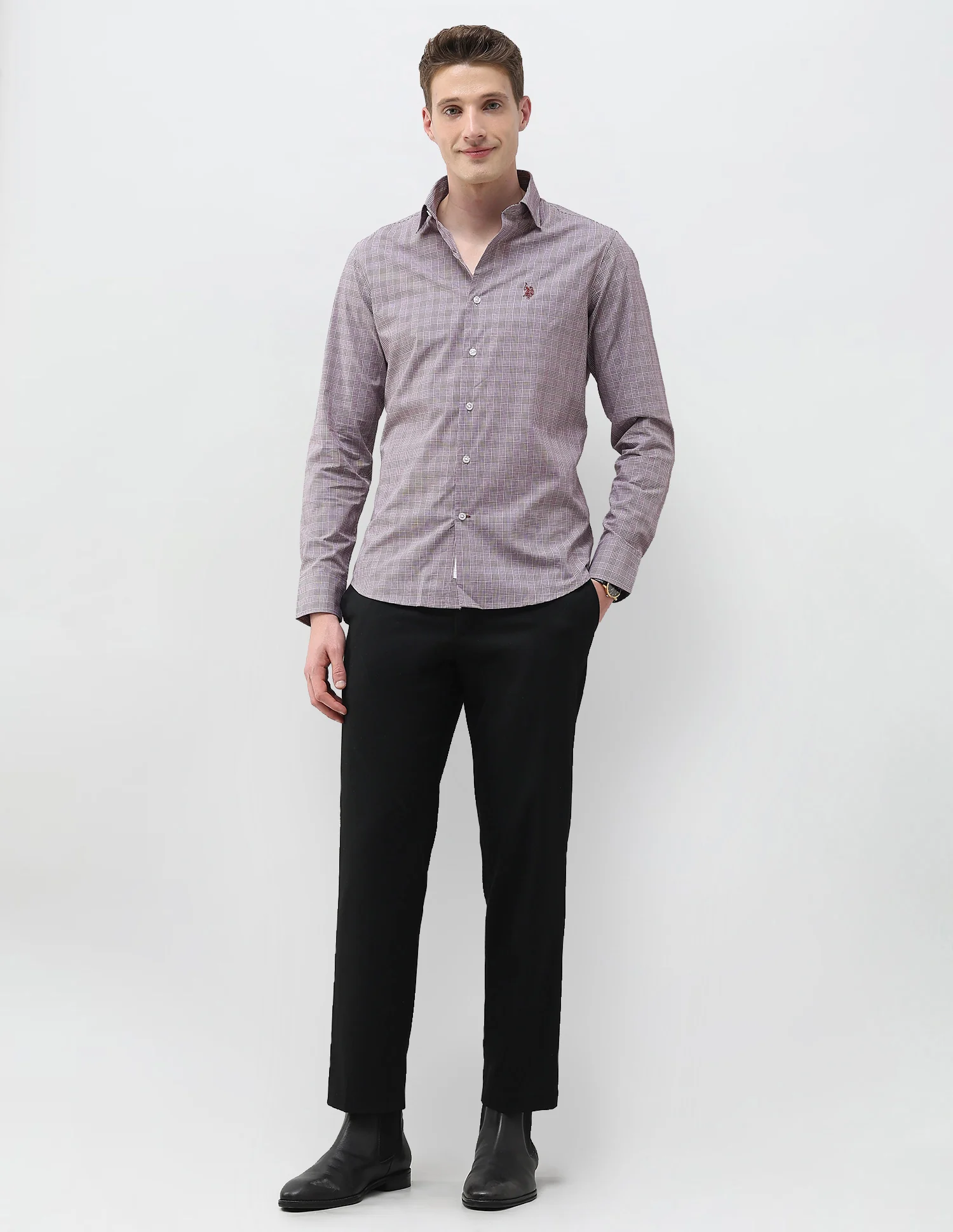 Glen Checked Tailored Fit Shirt - Image 3