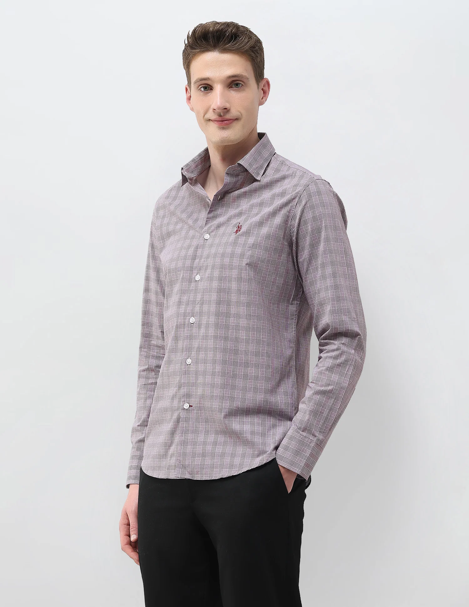 Glen Checked Tailored Fit Shirt - Image 4