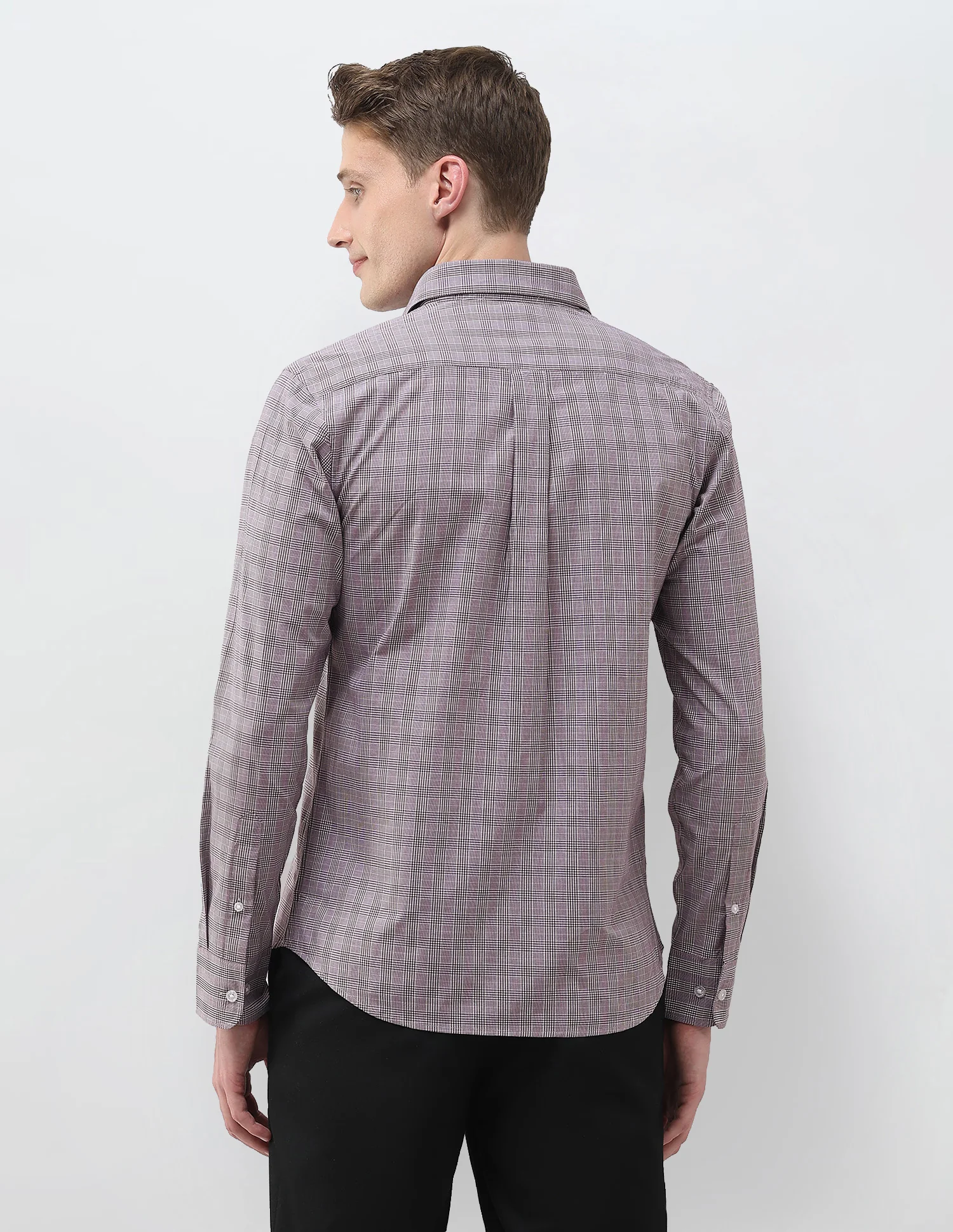 Glen Checked Tailored Fit Shirt - Image 5
