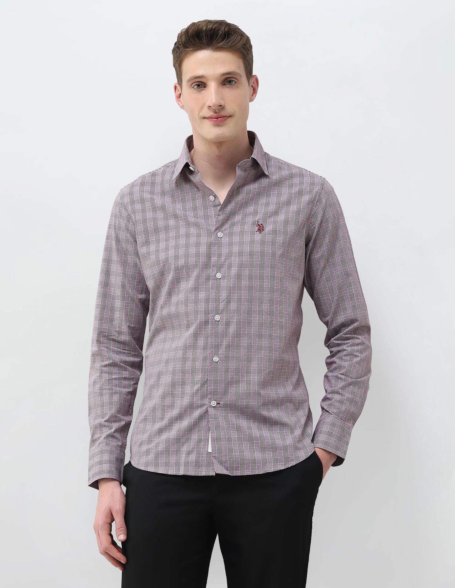Glen Checked Tailored Fit Shirt - Image 6