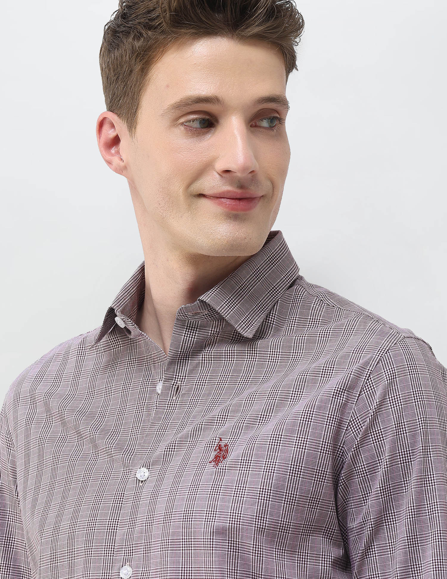 Glen Checked Tailored Fit Shirt - Image 7