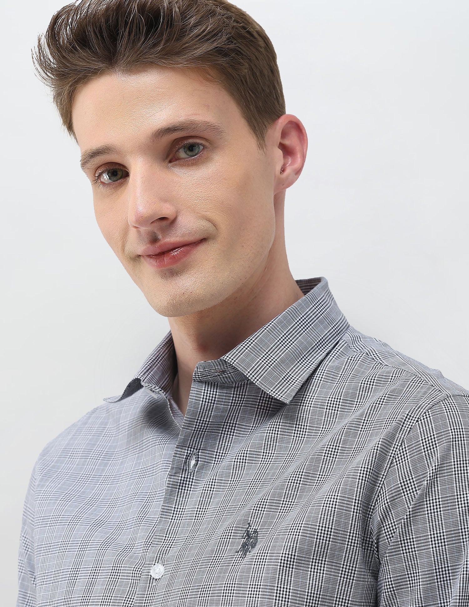 Glen Checked Tailored Fit Shirt - Image 7