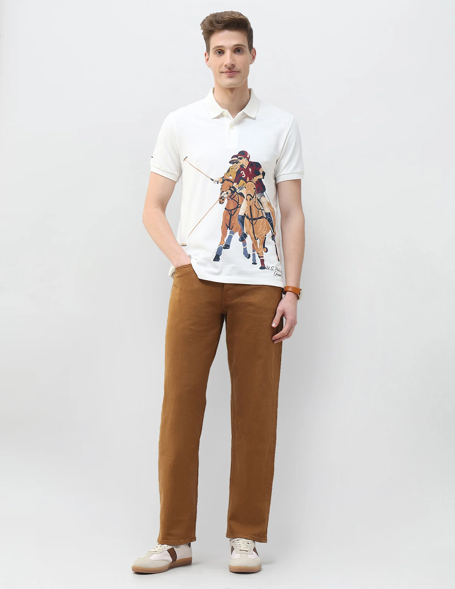 Graphic Brand Printed Motel On The Coast Polo Shirt - Image 3