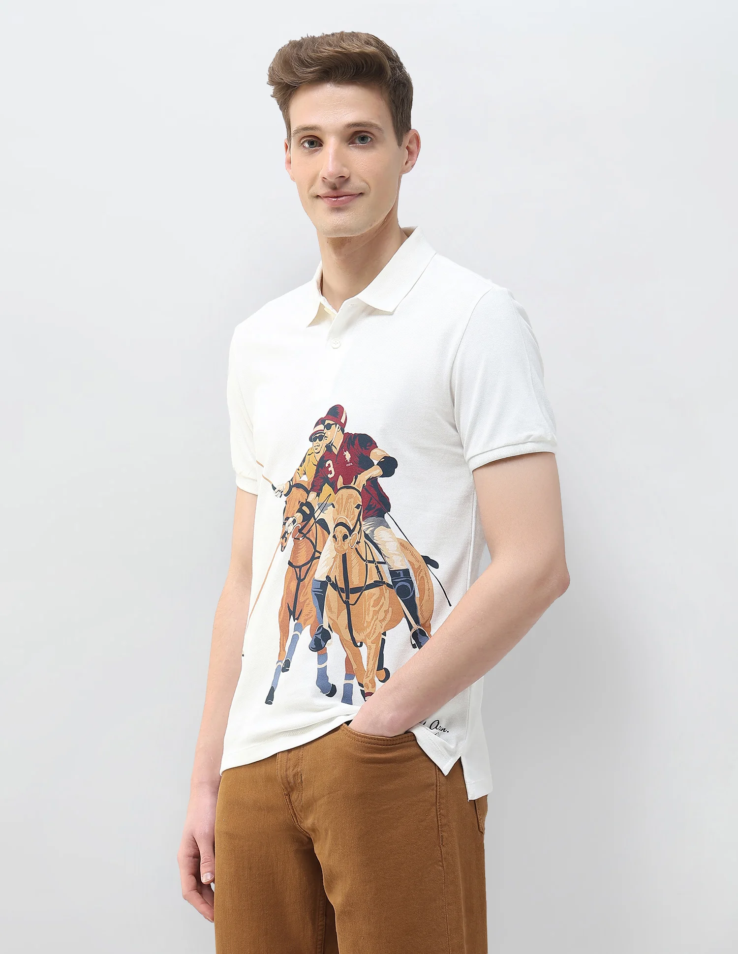 Graphic Brand Printed Motel On The Coast Polo Shirt - Image 4