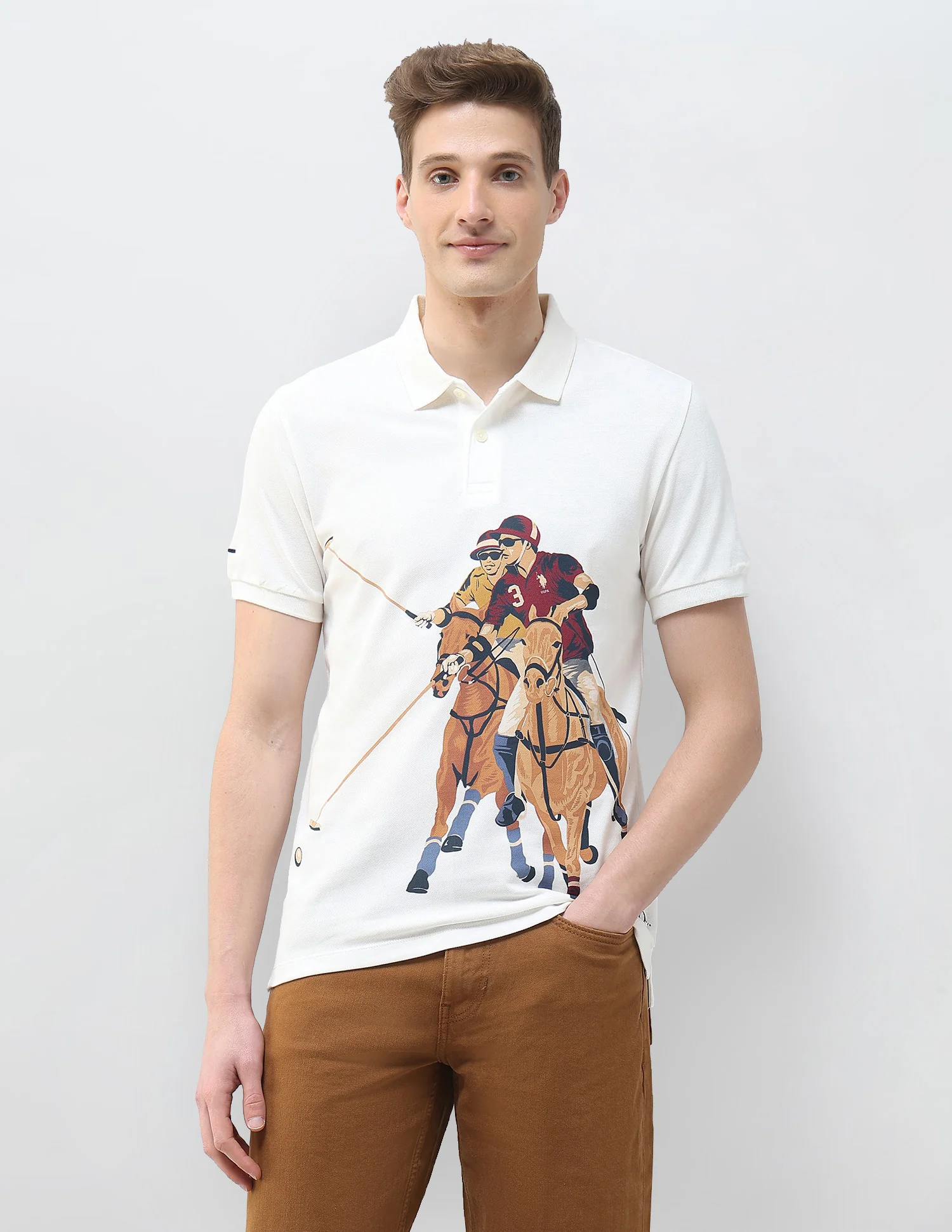 Graphic Brand Printed Motel On The Coast Polo Shirt - Image 6