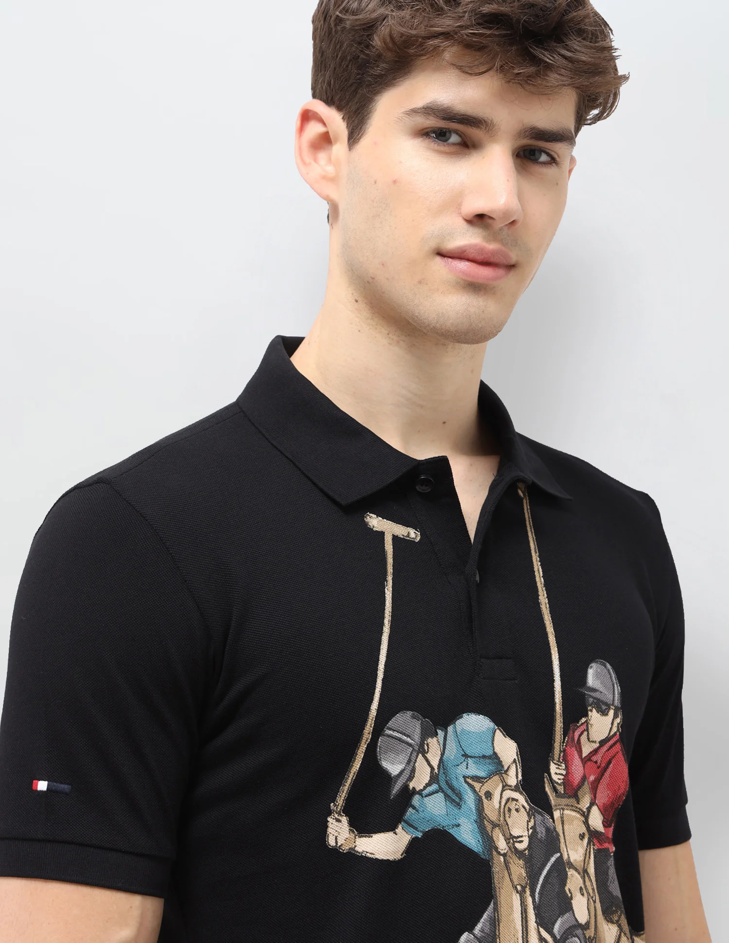 Graphic Brand Printed Muscle Fit Polo Shirt - Image 7