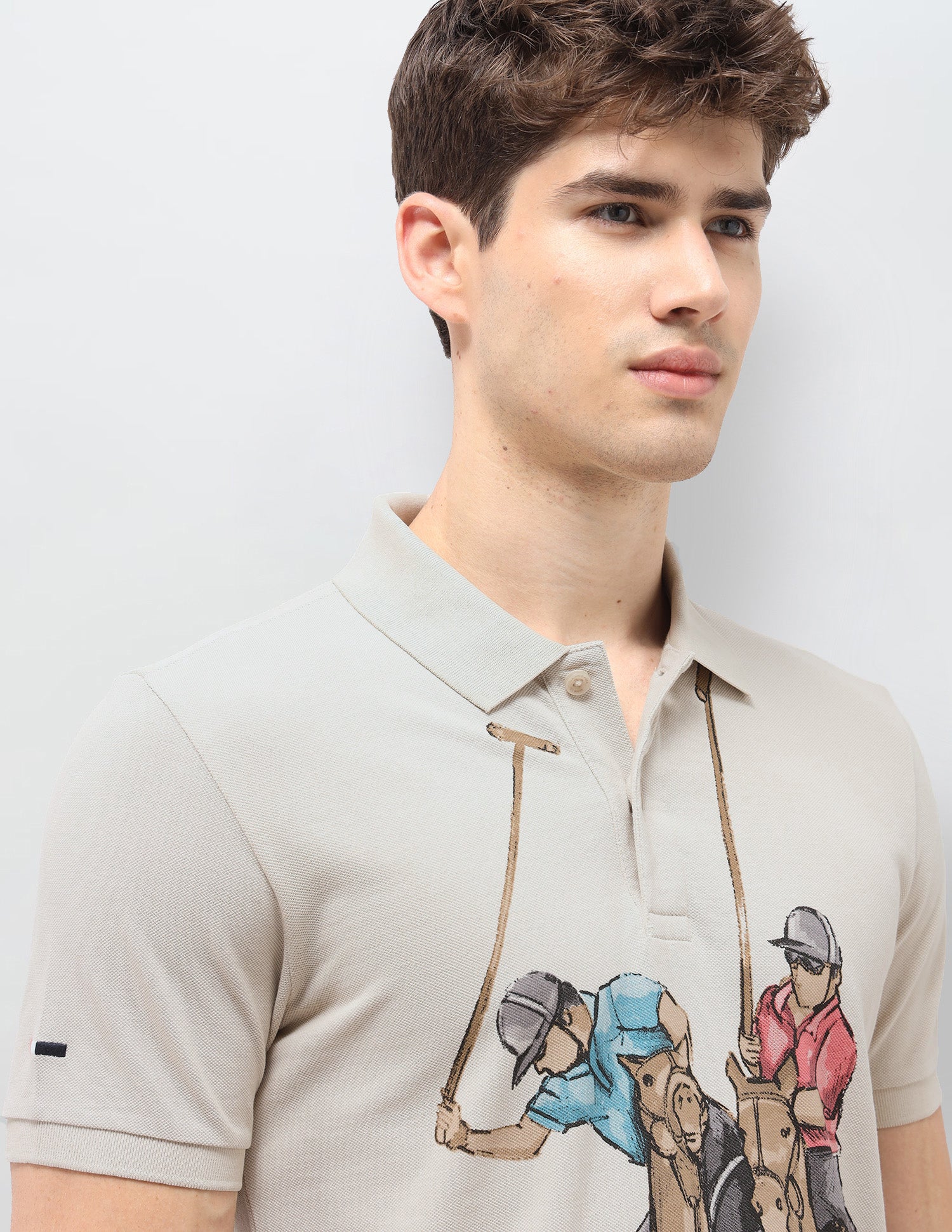 Graphic Brand Printed Muscle Fit Polo Shirt - Image 7