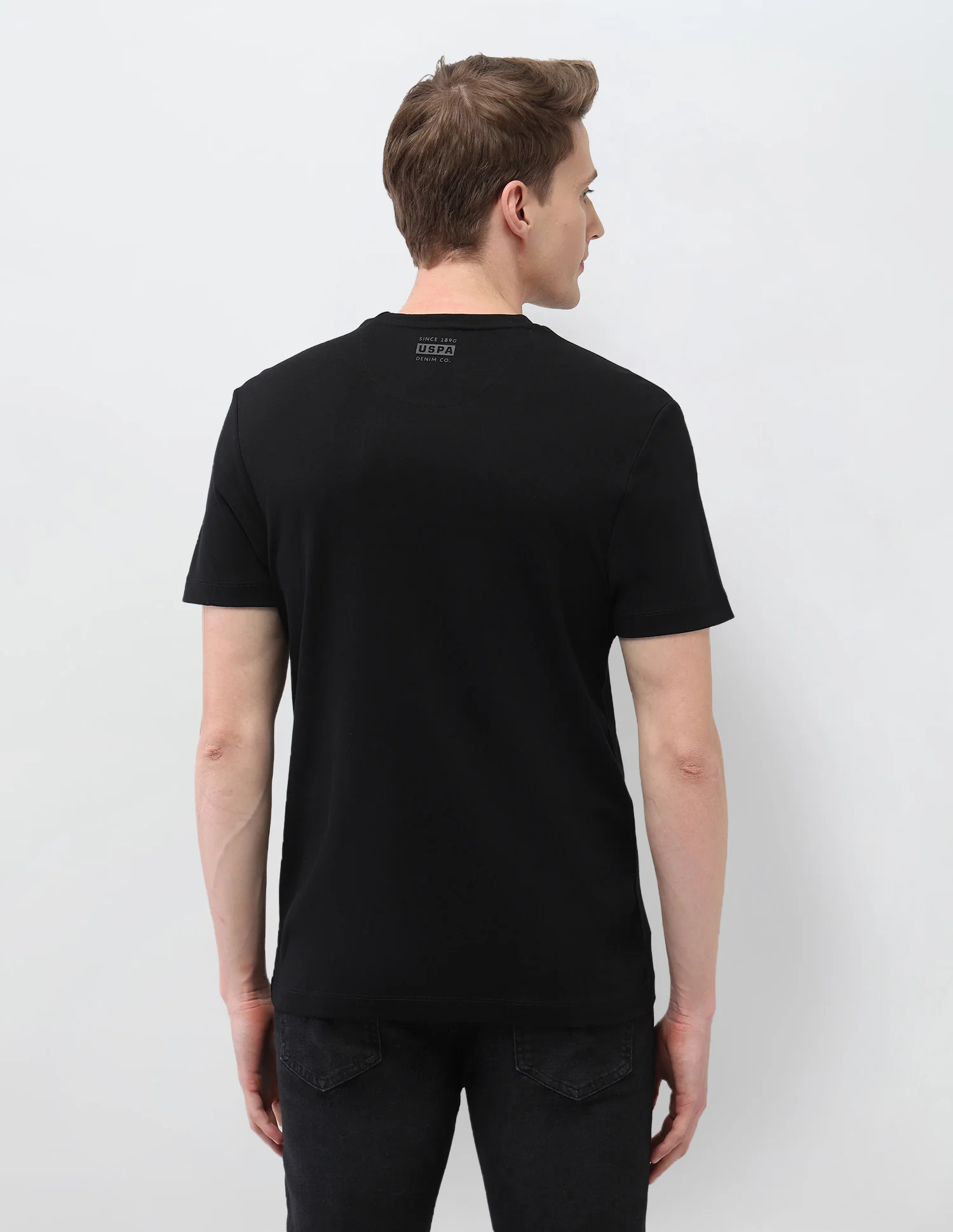 Graphic Brand Printed Slim Fit Black & Gold T-Shirt - Image 5