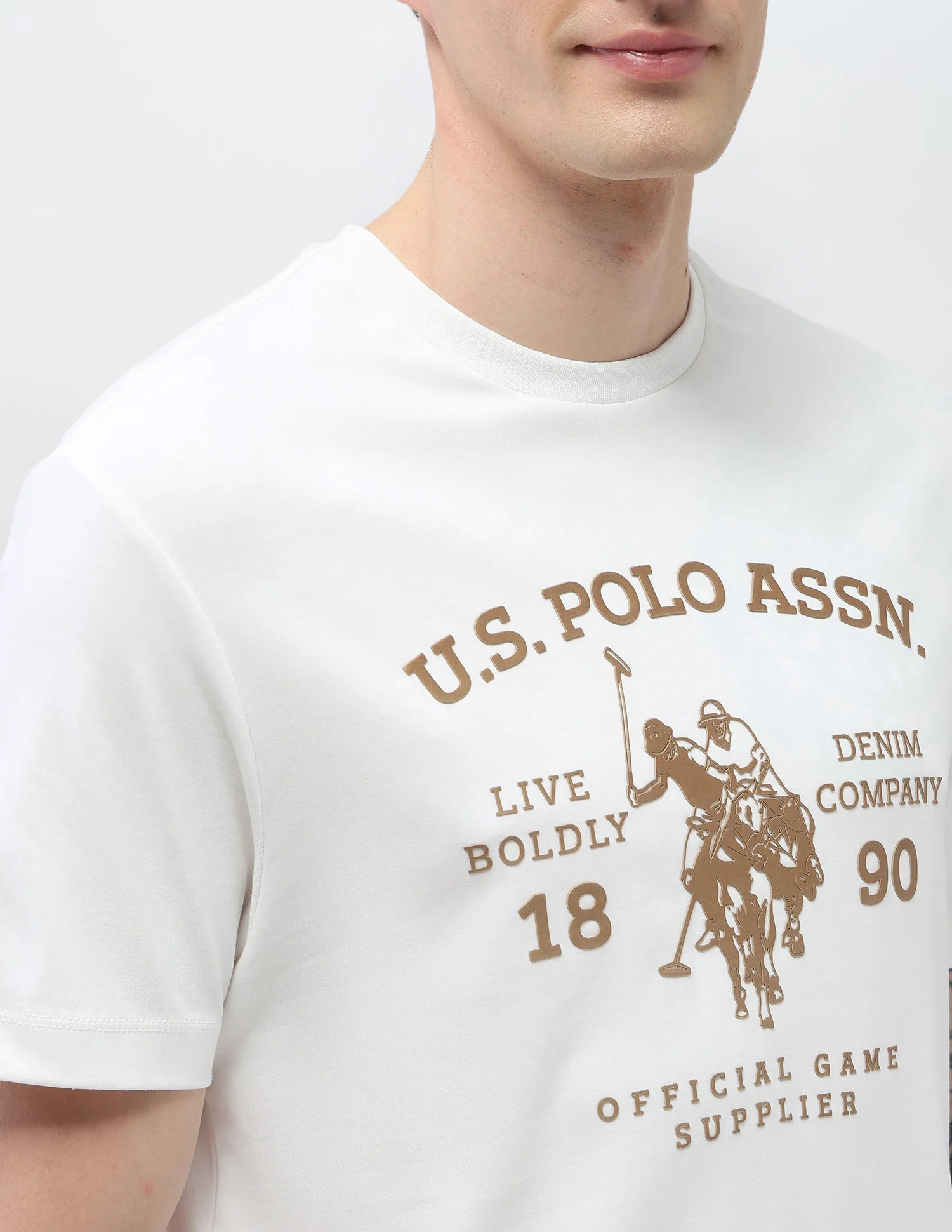 Graphic Brand Printed Slim Fit Black & Gold T-Shirt - Image 7