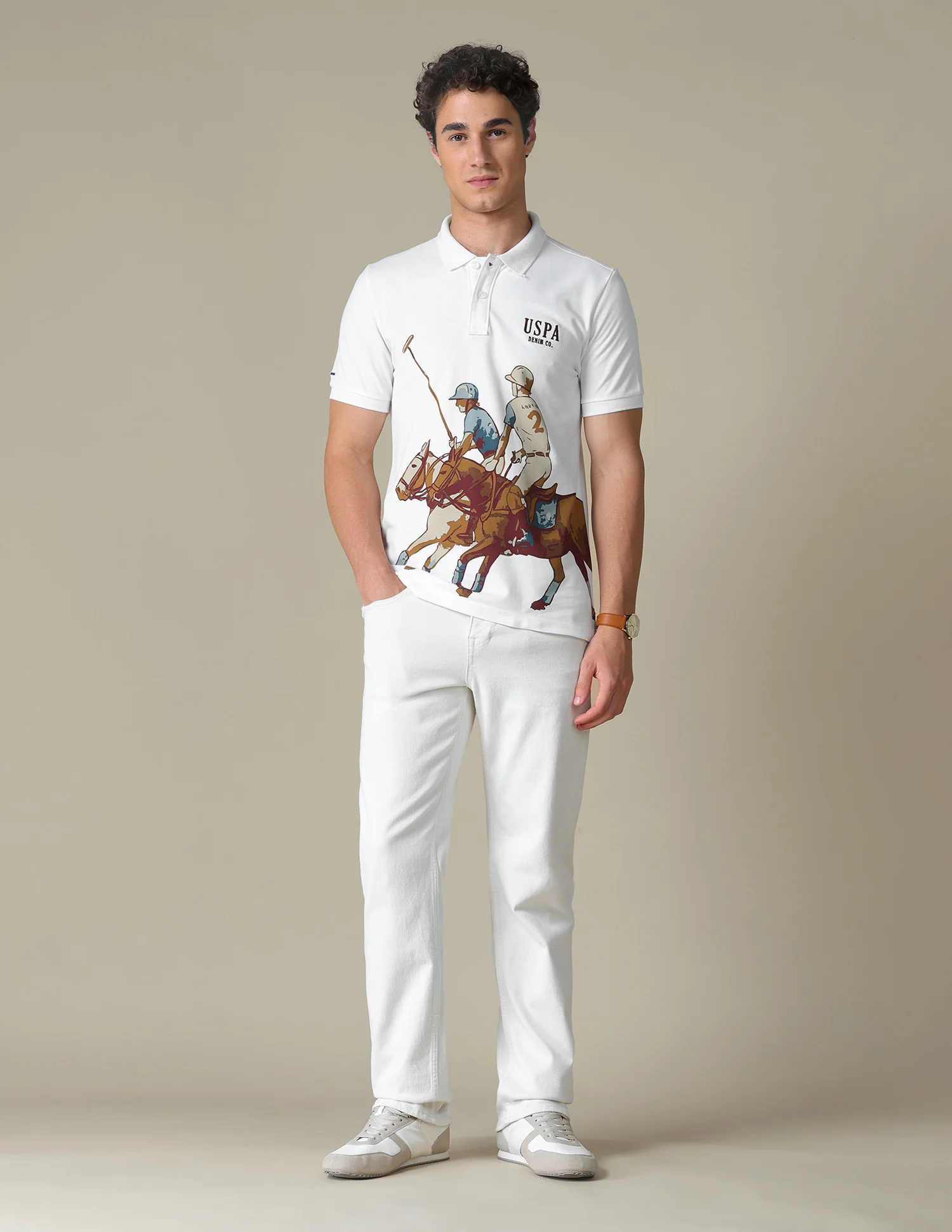 Graphic Brand Printed Slim Fit Polo Shirt - Image 3