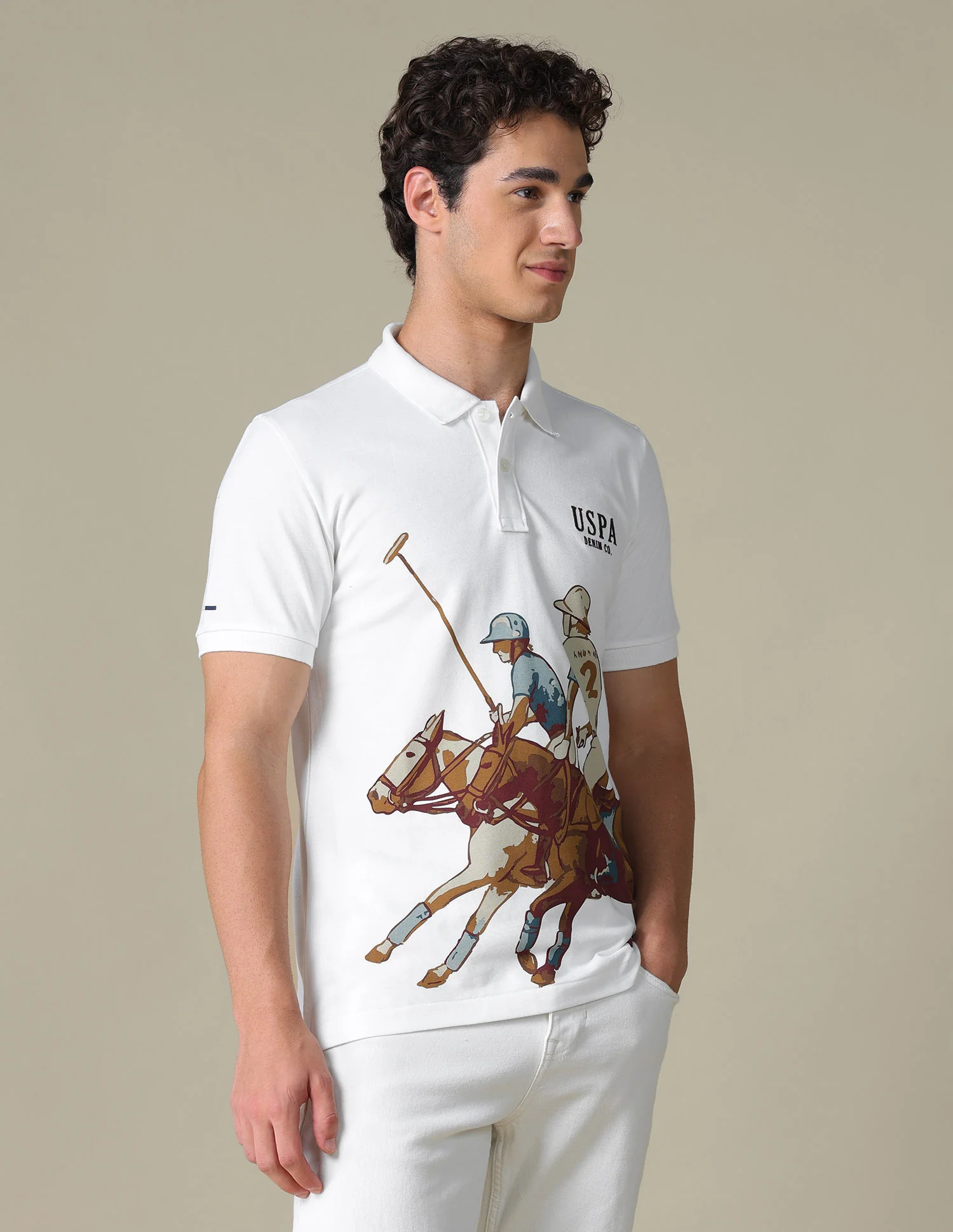 Graphic Brand Printed Slim Fit Polo Shirt - Image 4