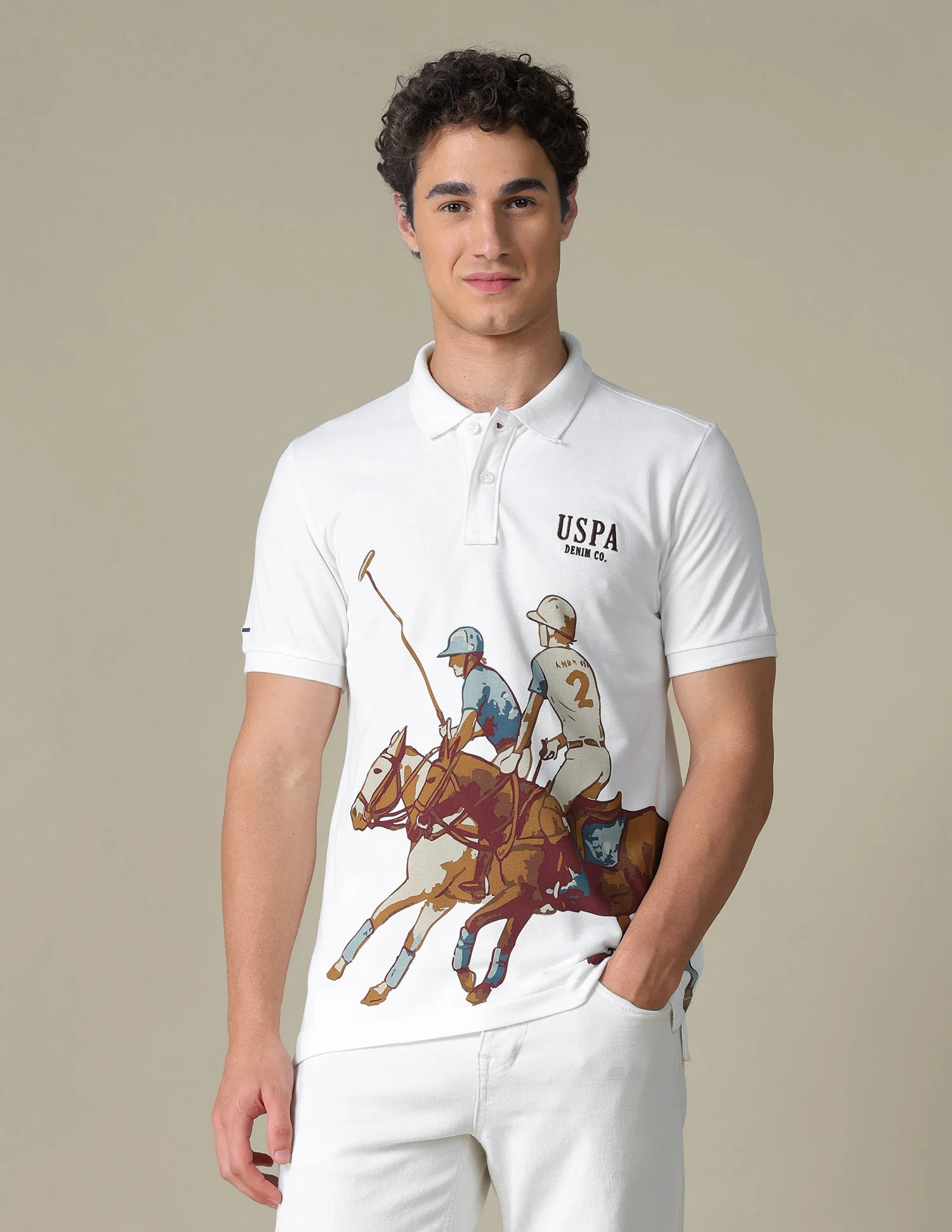 Graphic Brand Printed Slim Fit Polo Shirt - Image 6