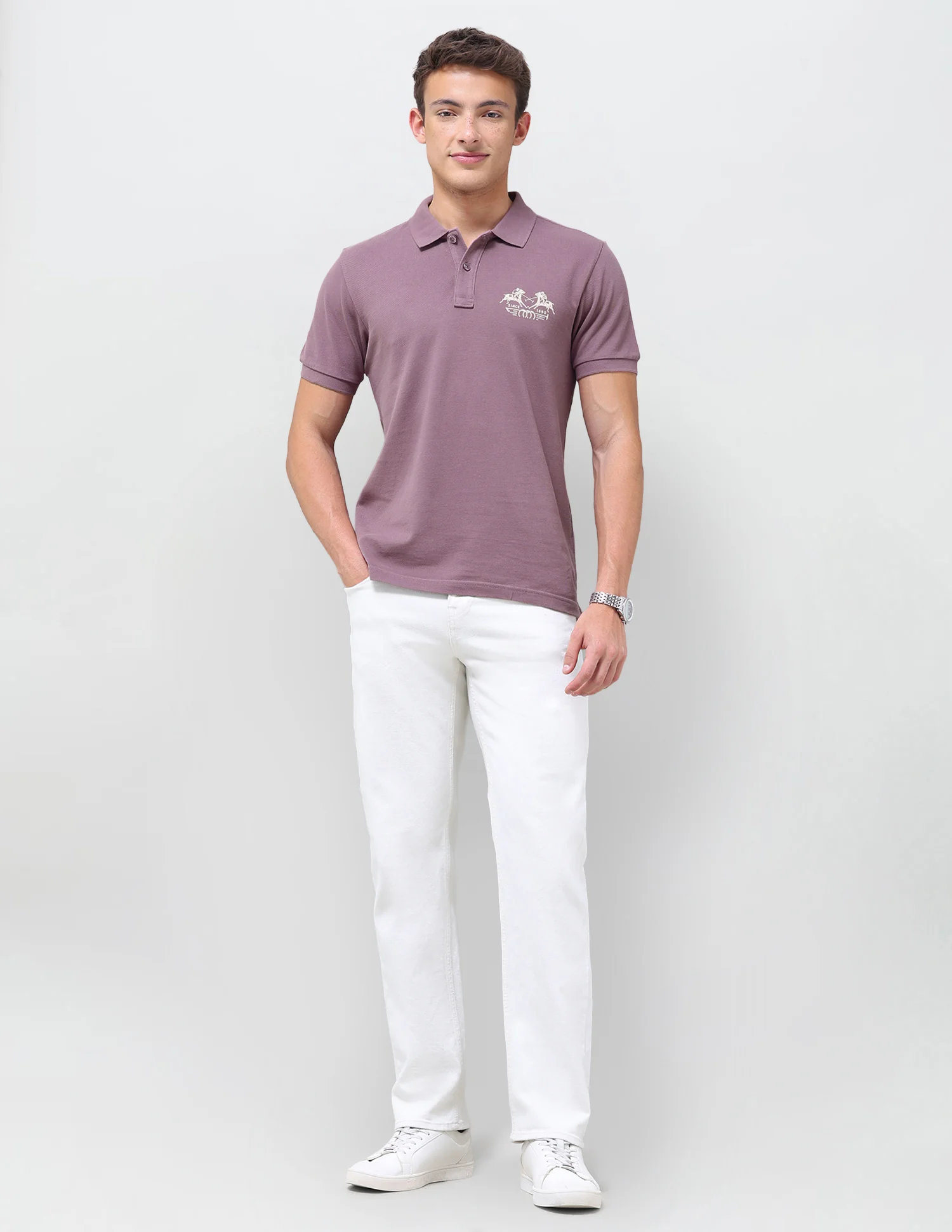 Graphic Brand Printed Slim Fit Polo Shirt - Image 3