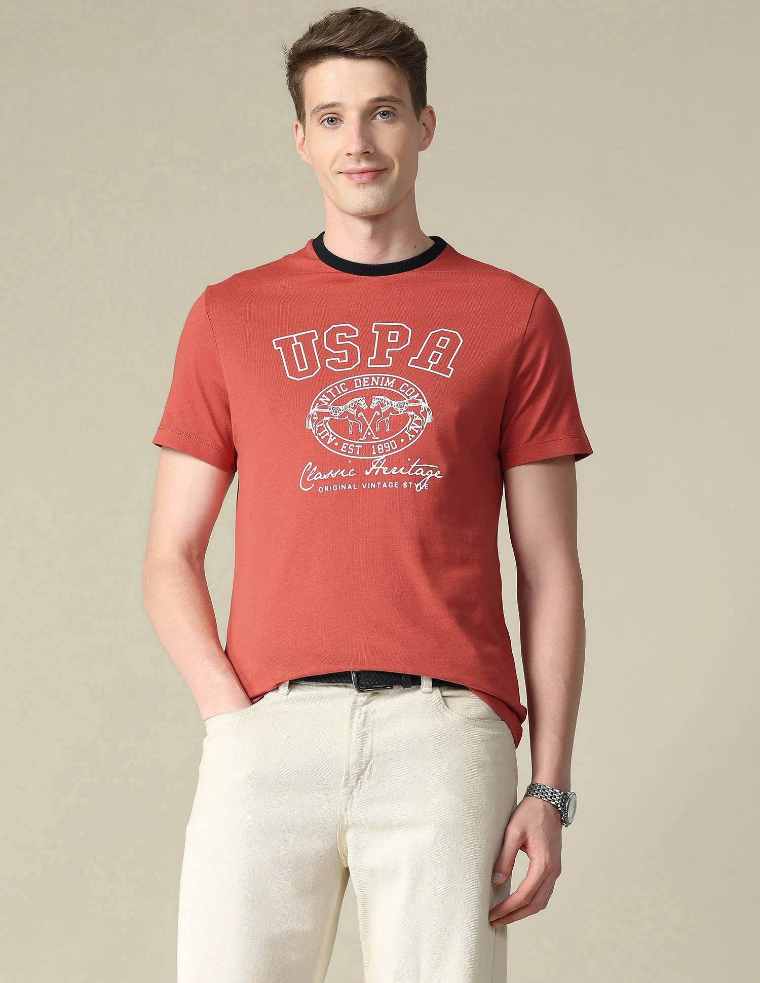 Graphic Brand Printed Slim Fit T-Shirt