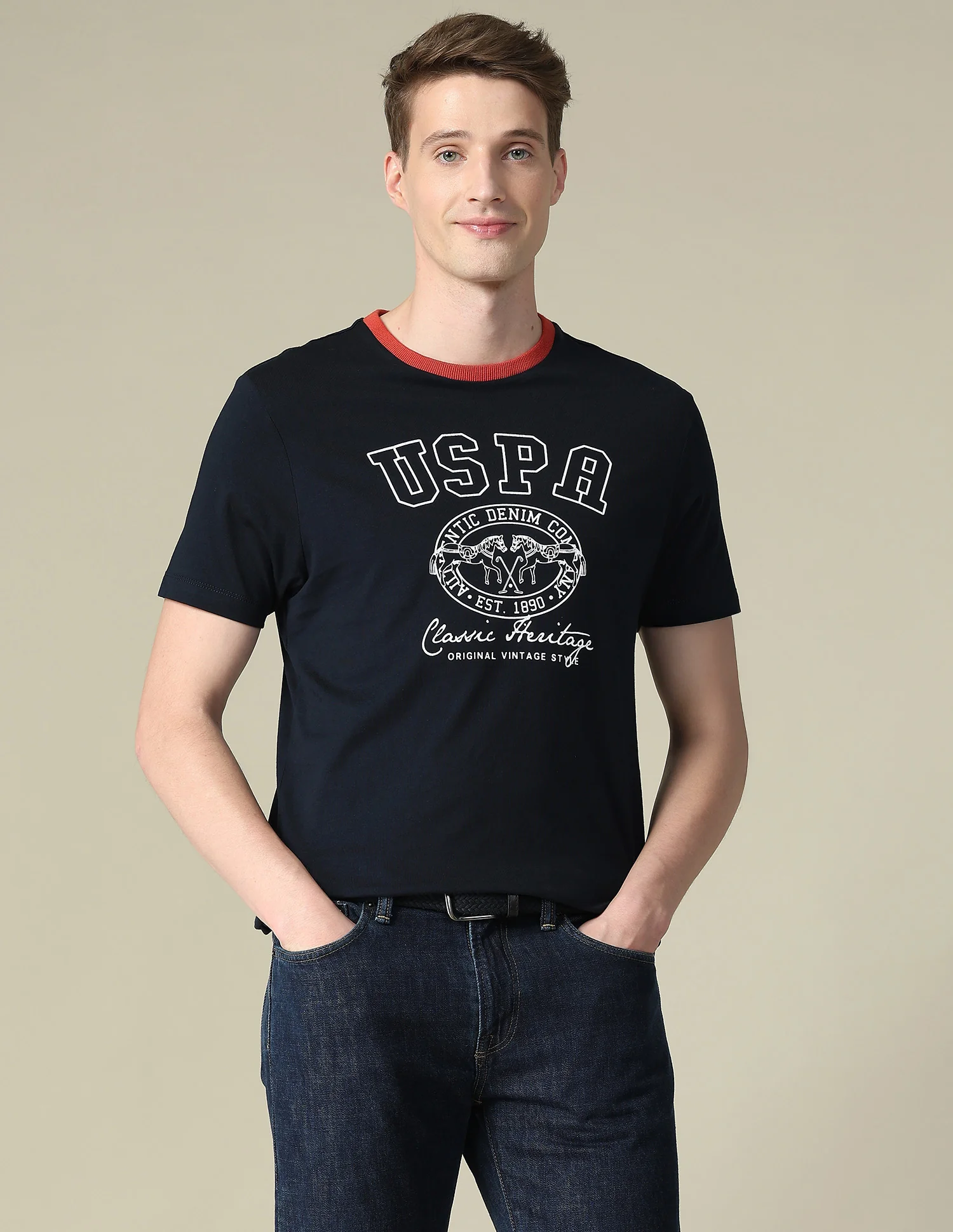 Graphic Brand Printed Slim Fit T-Shirt