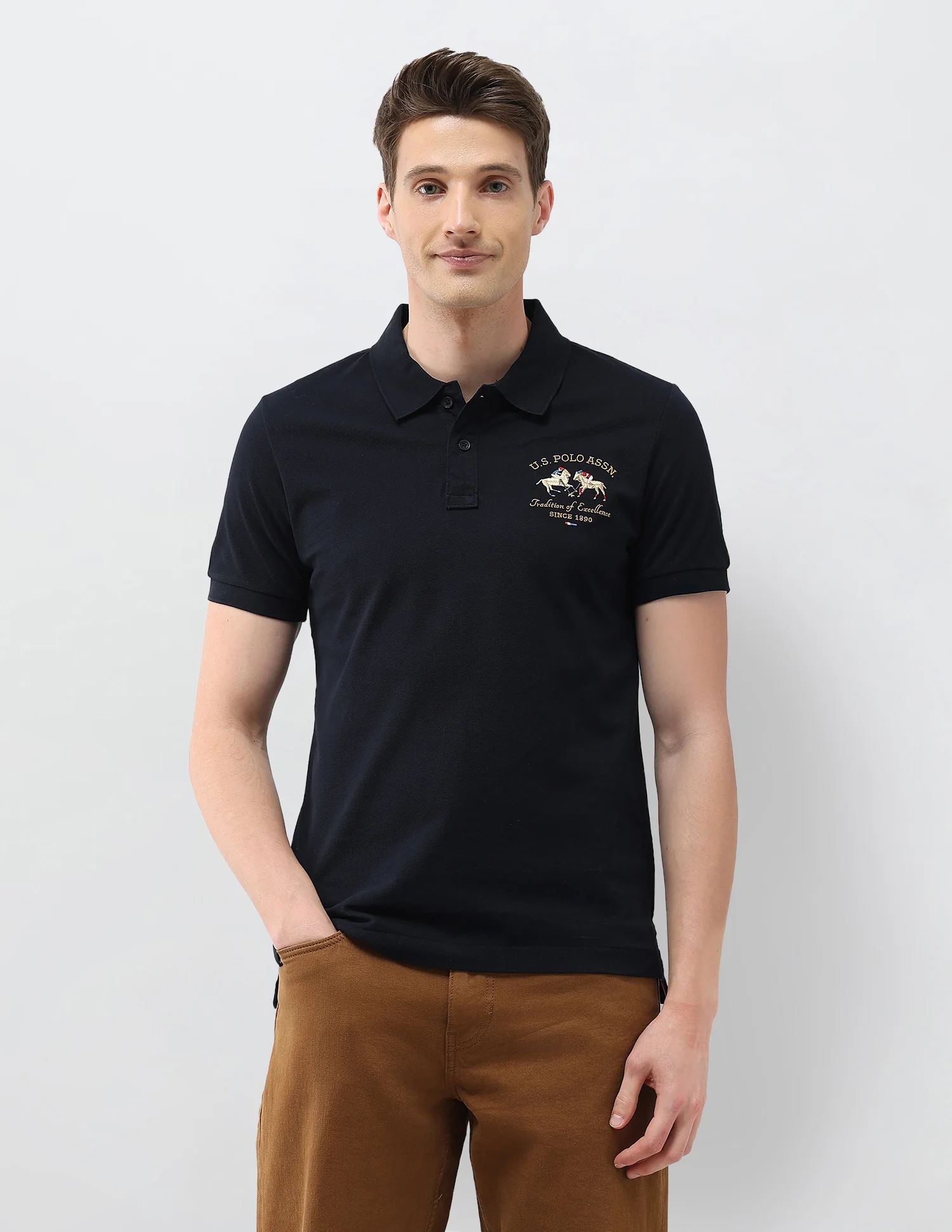 Graphic Embroidered Slim Fit Polo Shirt - Image 6