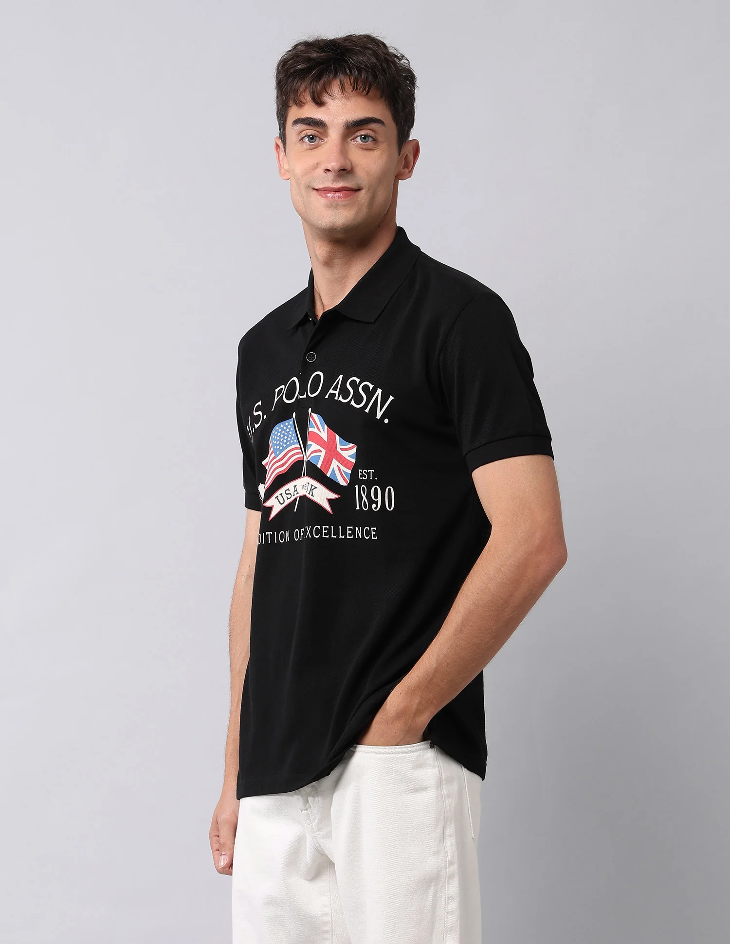 Graphic Printed Muscle Fit Polo Shirt - Image 4