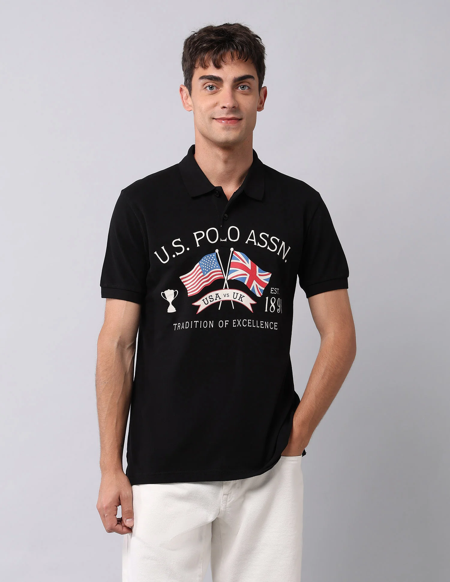 Graphic Printed Muscle Fit Polo Shirt - Image 6