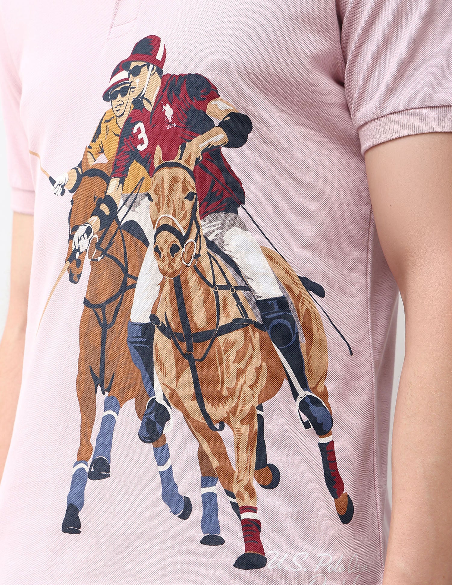 Graphic Printed Muscle Fit Polo Shirt - Image 8