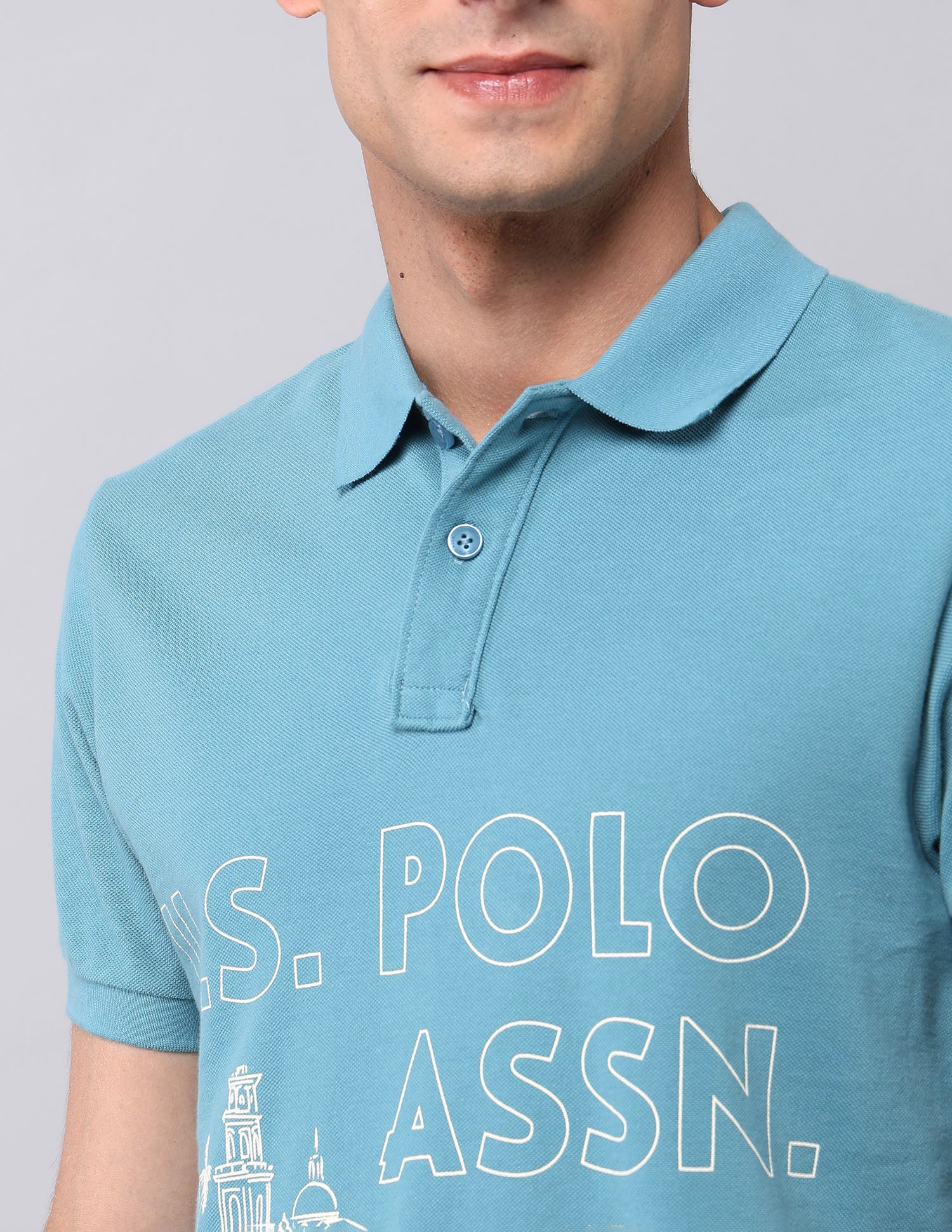 Graphic Printed Muscle Fit Polo Shirt - Image 7
