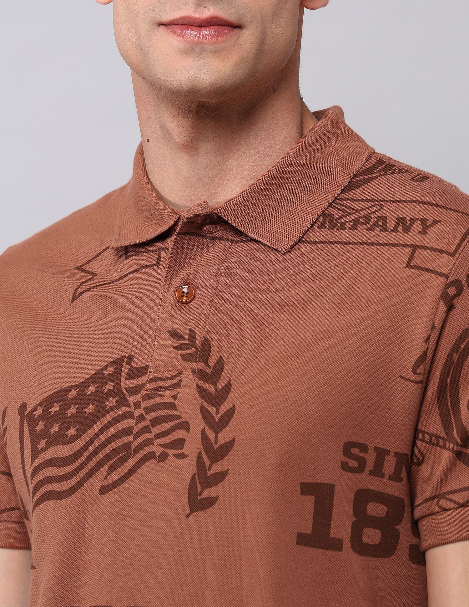 Graphic Printed Muscle Fit Polo Shirt - Image 7