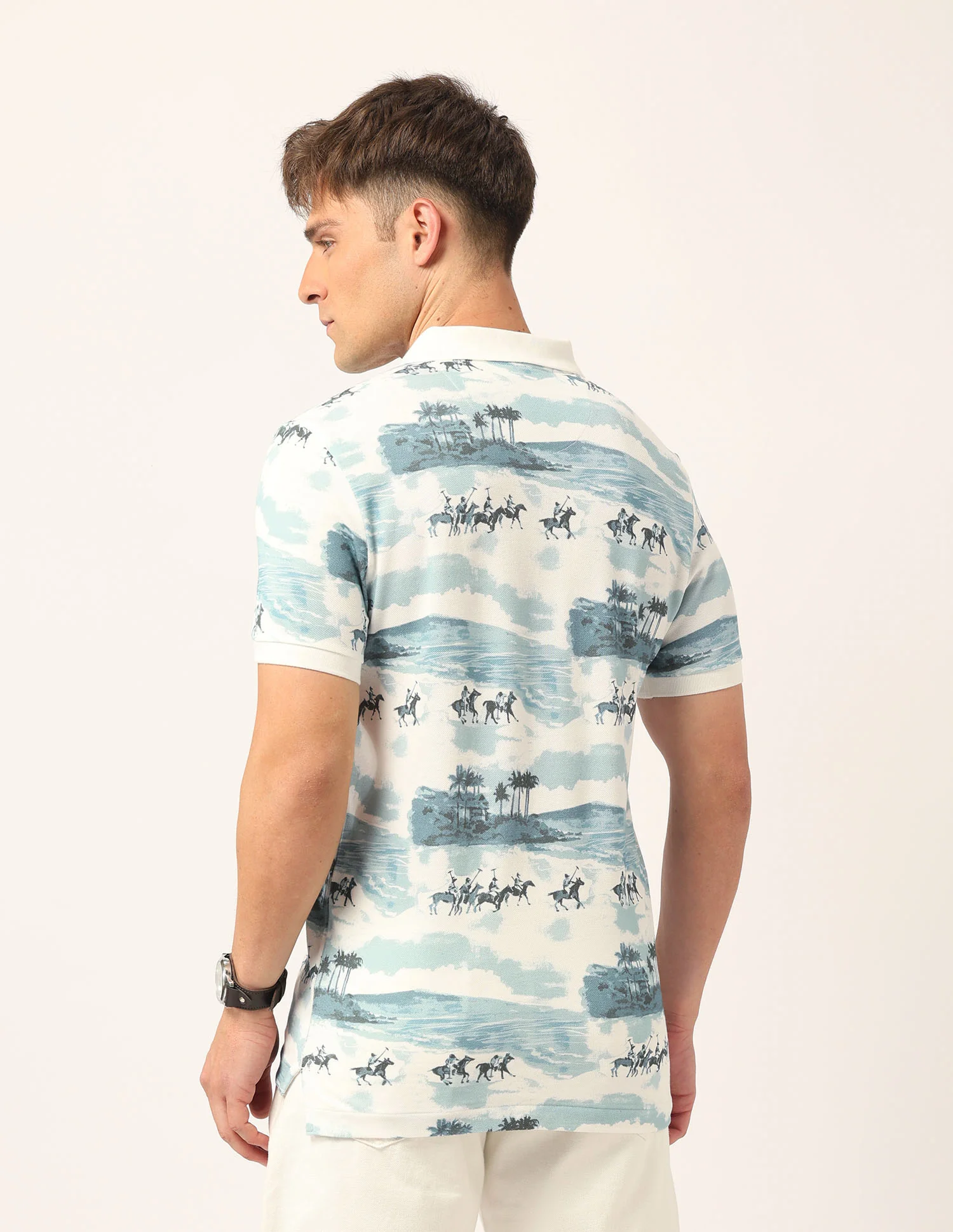 Graphic Printed Muscle Fit Polo Shirt - Image 5