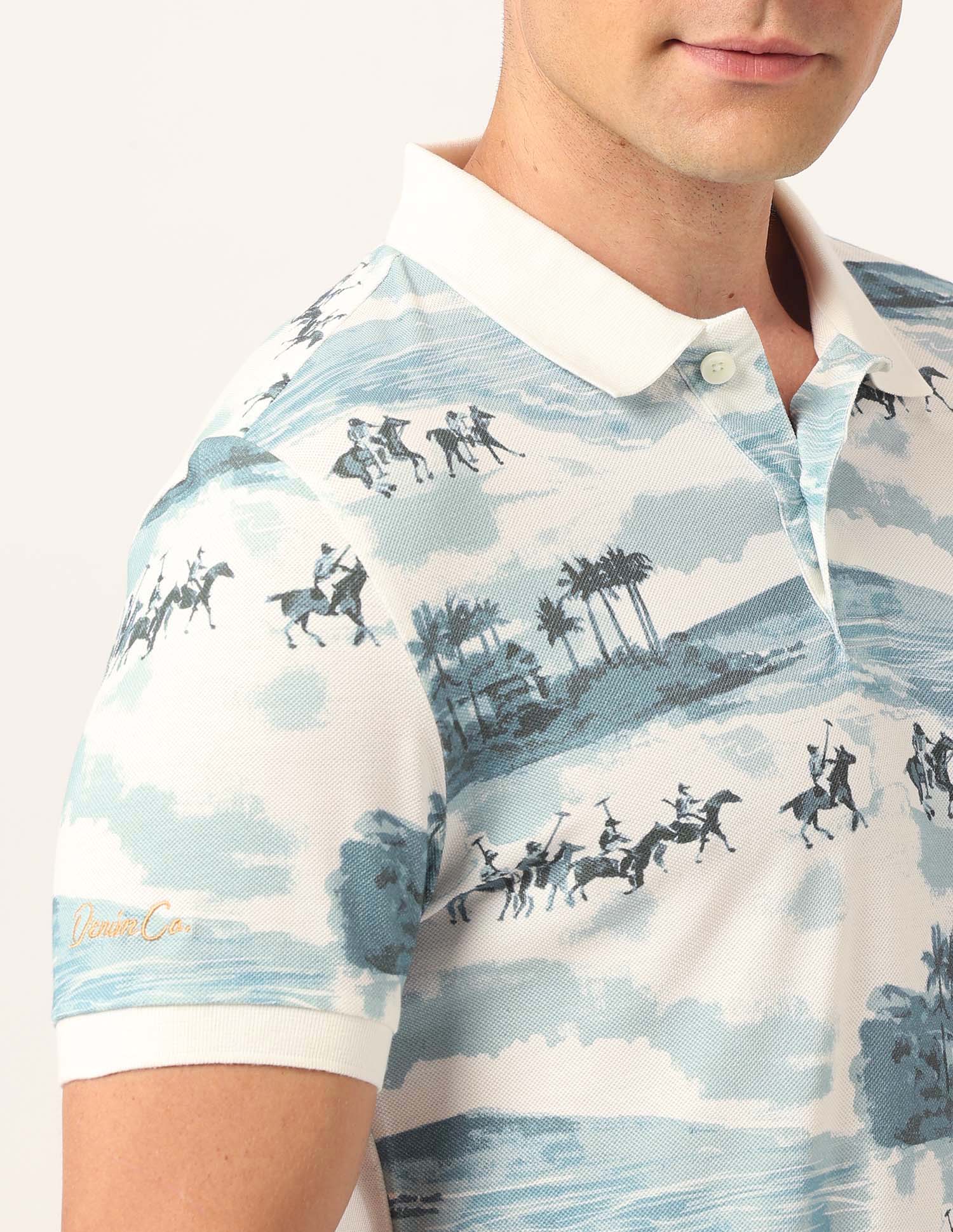 Graphic Printed Muscle Fit Polo Shirt - Image 8
