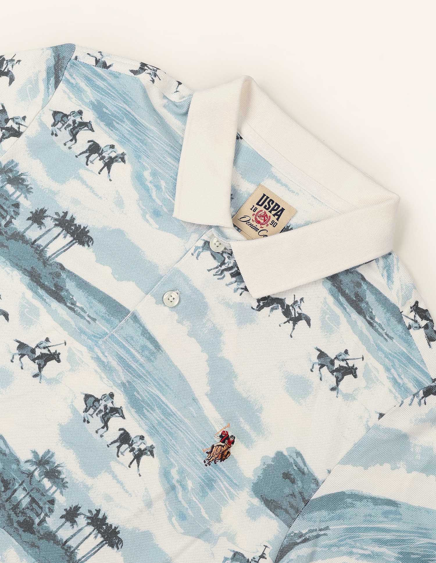 Graphic Printed Muscle Fit Polo Shirt - Image 9
