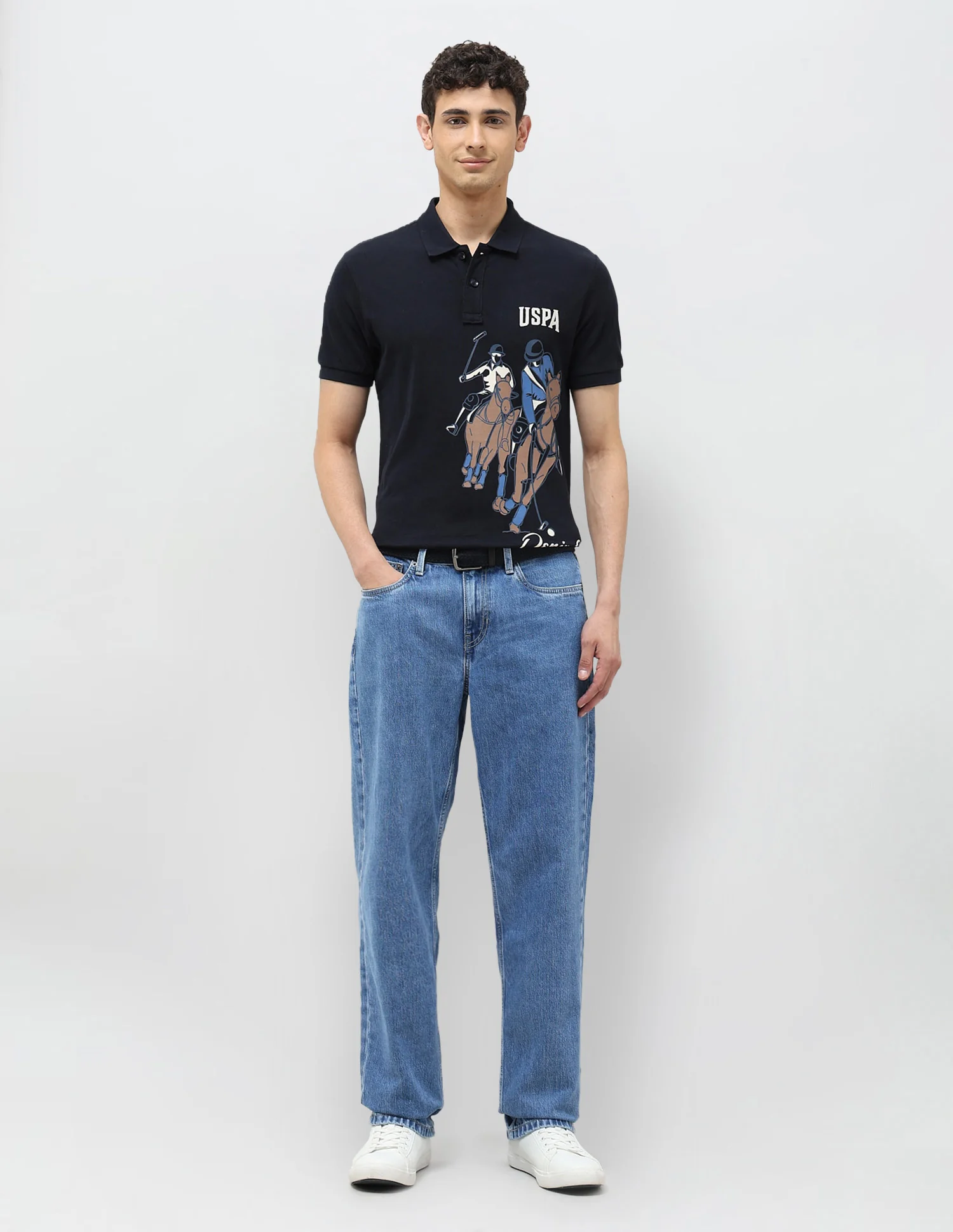 Graphic Printed Muscle Fit Polo shirt - Image 3