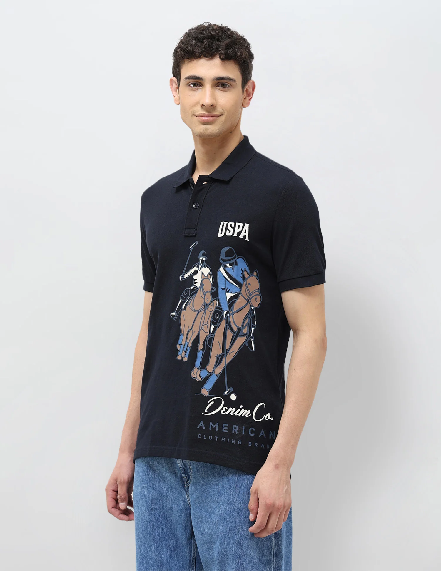Graphic Printed Muscle Fit Polo shirt - Image 4