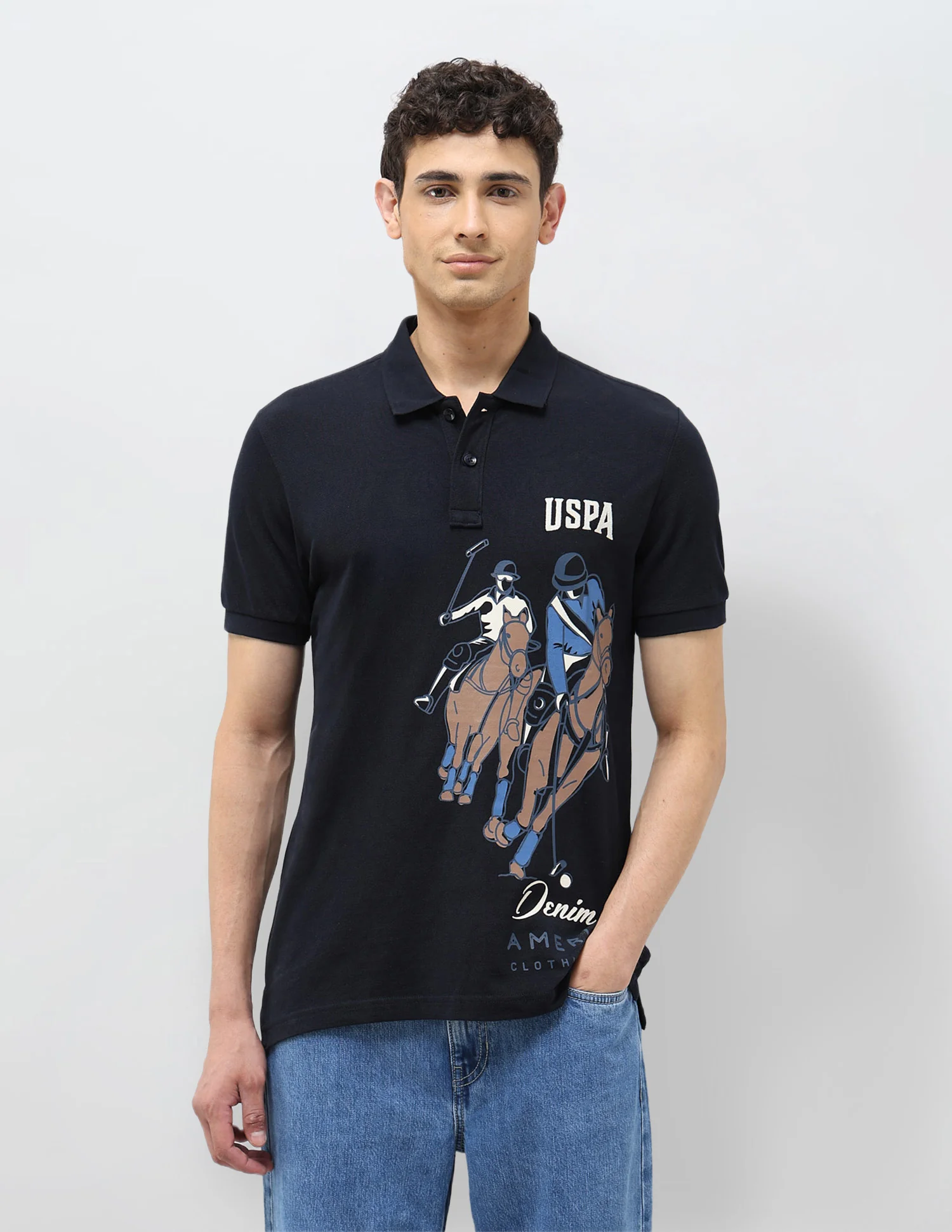 Graphic Printed Muscle Fit Polo shirt - Image 6